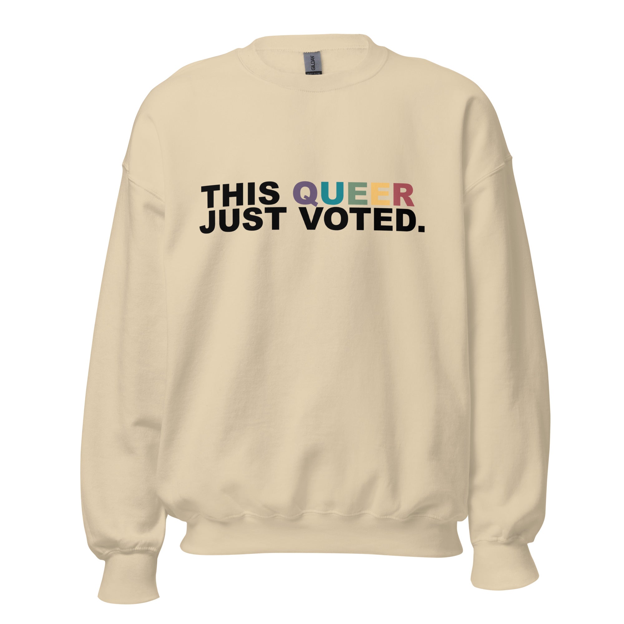 Sudadera unisex con el mensaje "This Queer Just Voted"