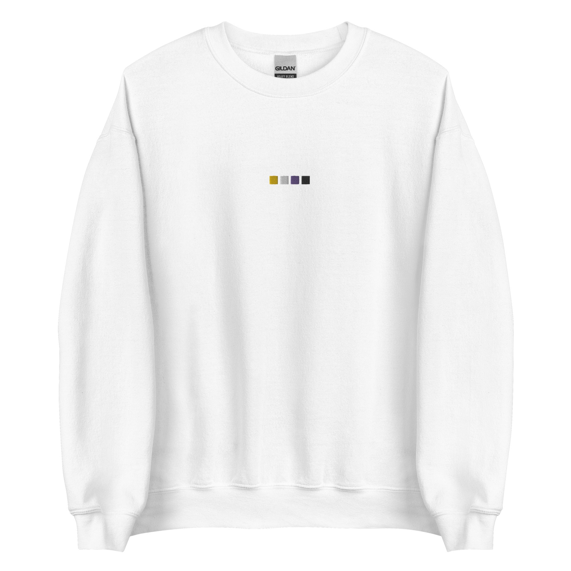 Sudadera unisex bordada con cuadrados no binarios