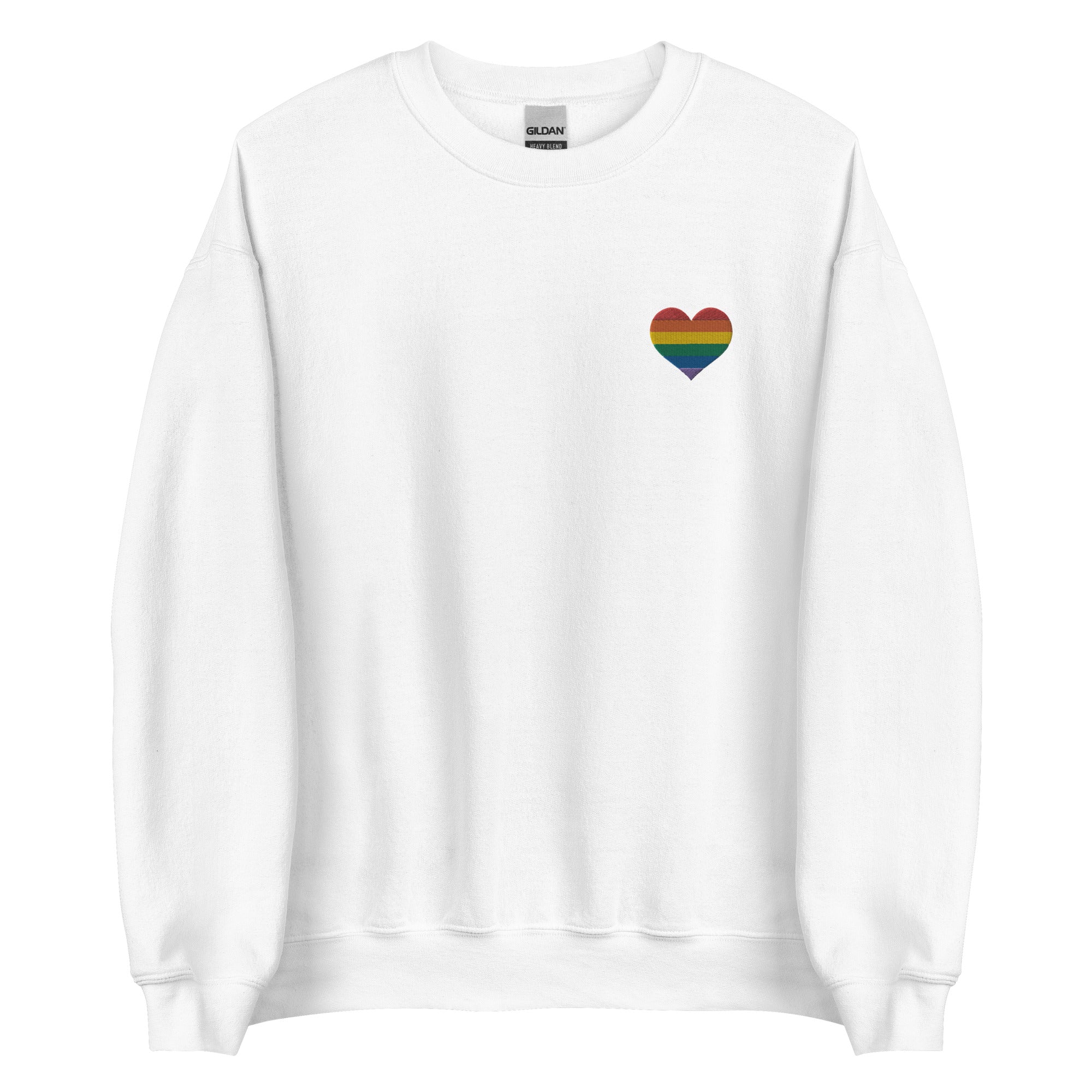 Sudadera unisex con corazón de arcoíris bordado
