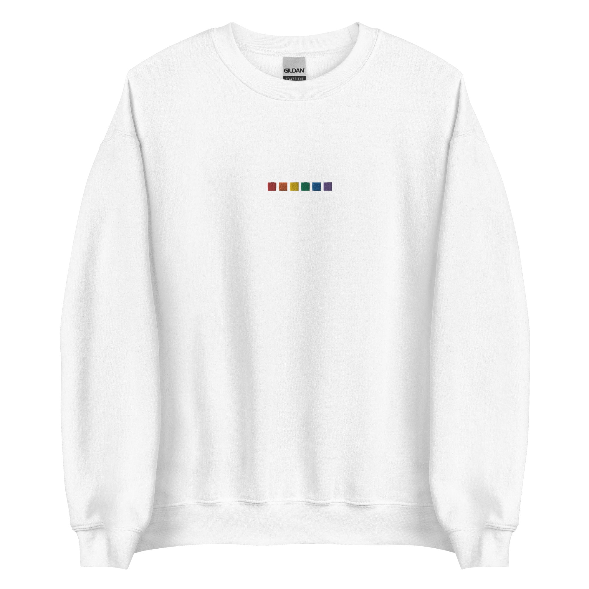 Sudadera unisex bordada con cuadrados de arcoíris