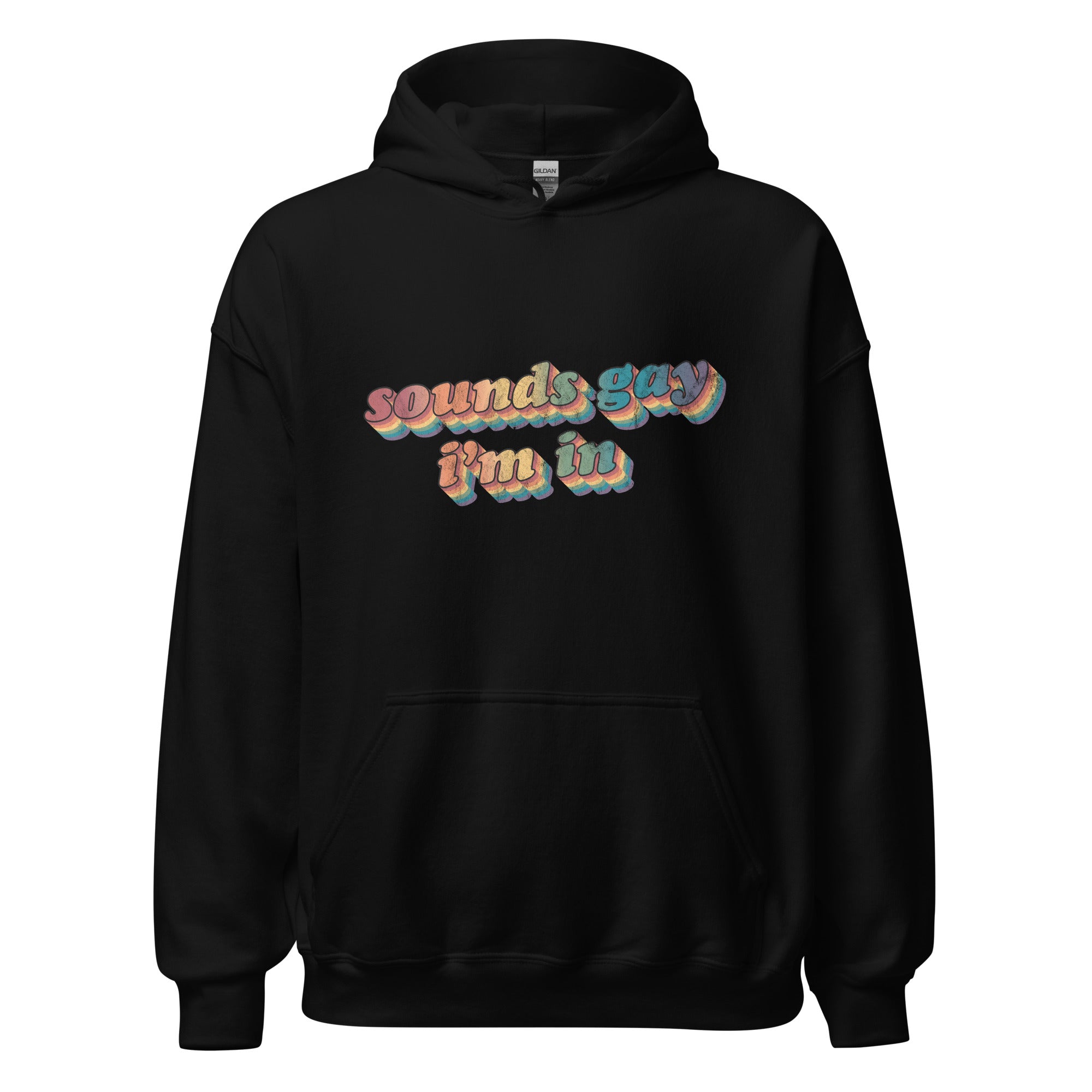 Sudadera unisex con capucha Retro Sounds Gay I'm In