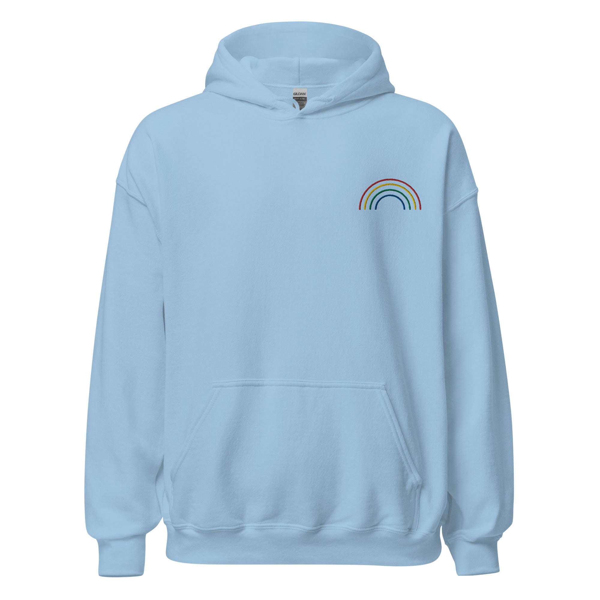 Sudadera unisex con capucha bordada con arcoíris