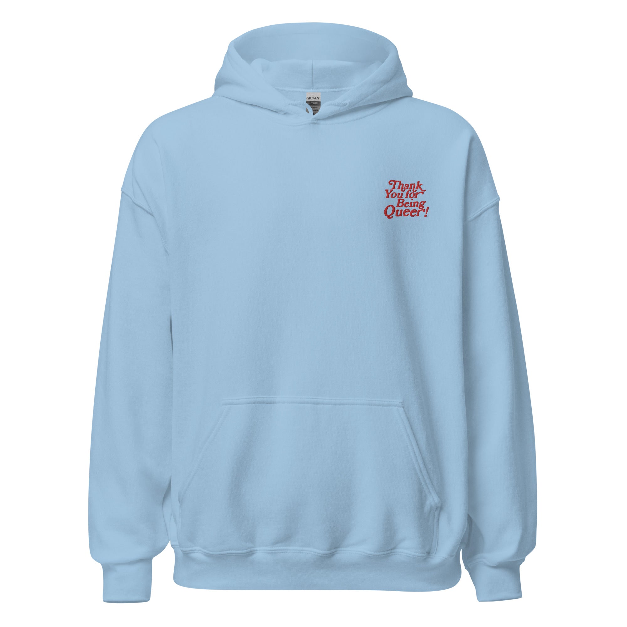 Sudadera unisex bordada con la frase "Gracias por ser queer"
