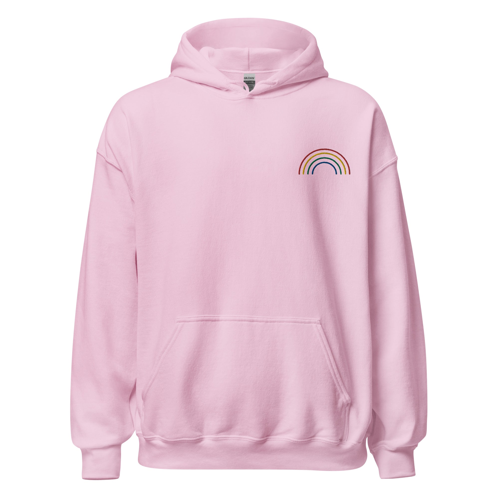 Sudadera unisex con capucha bordada con arcoíris