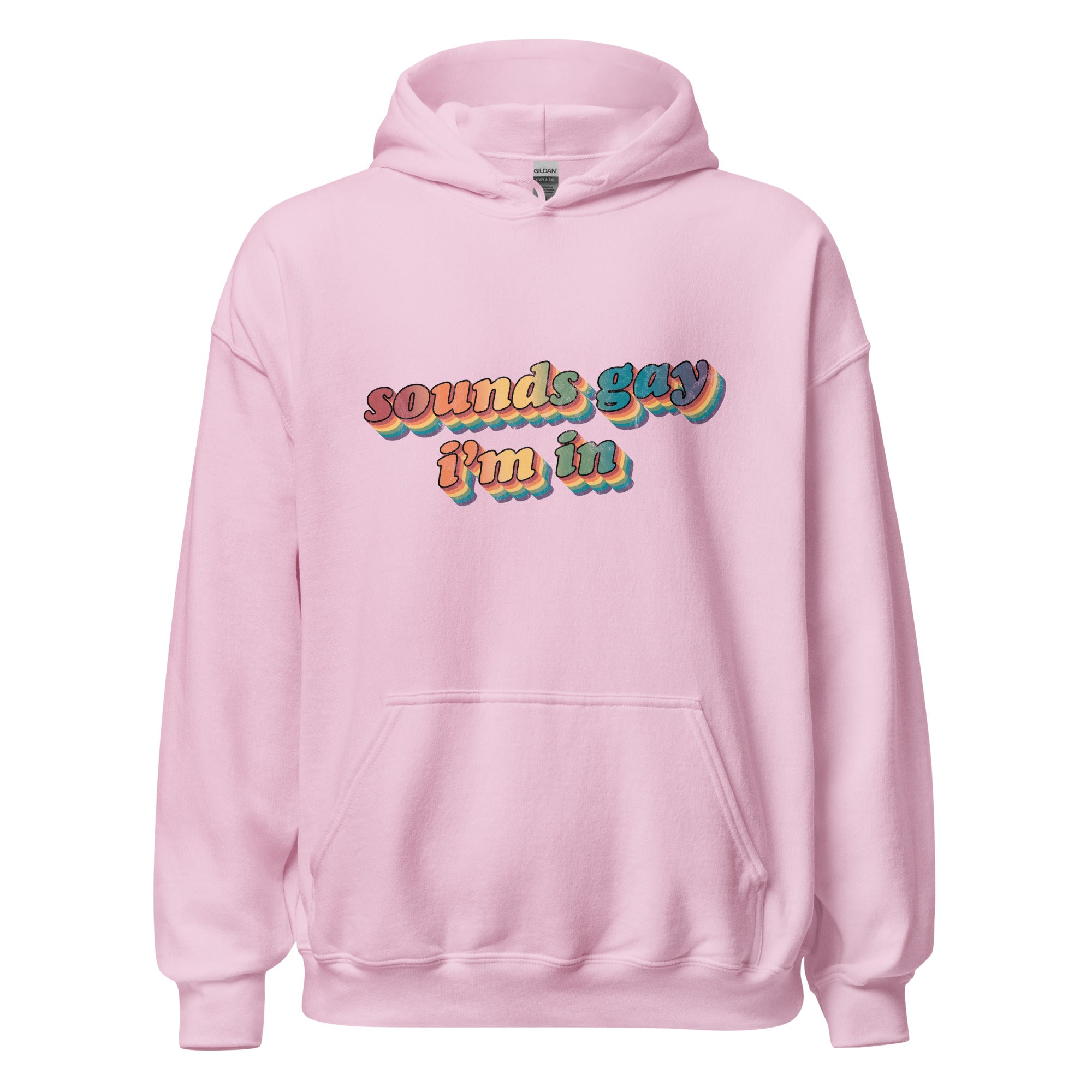 Sudadera unisex con capucha Retro Sounds Gay I'm In