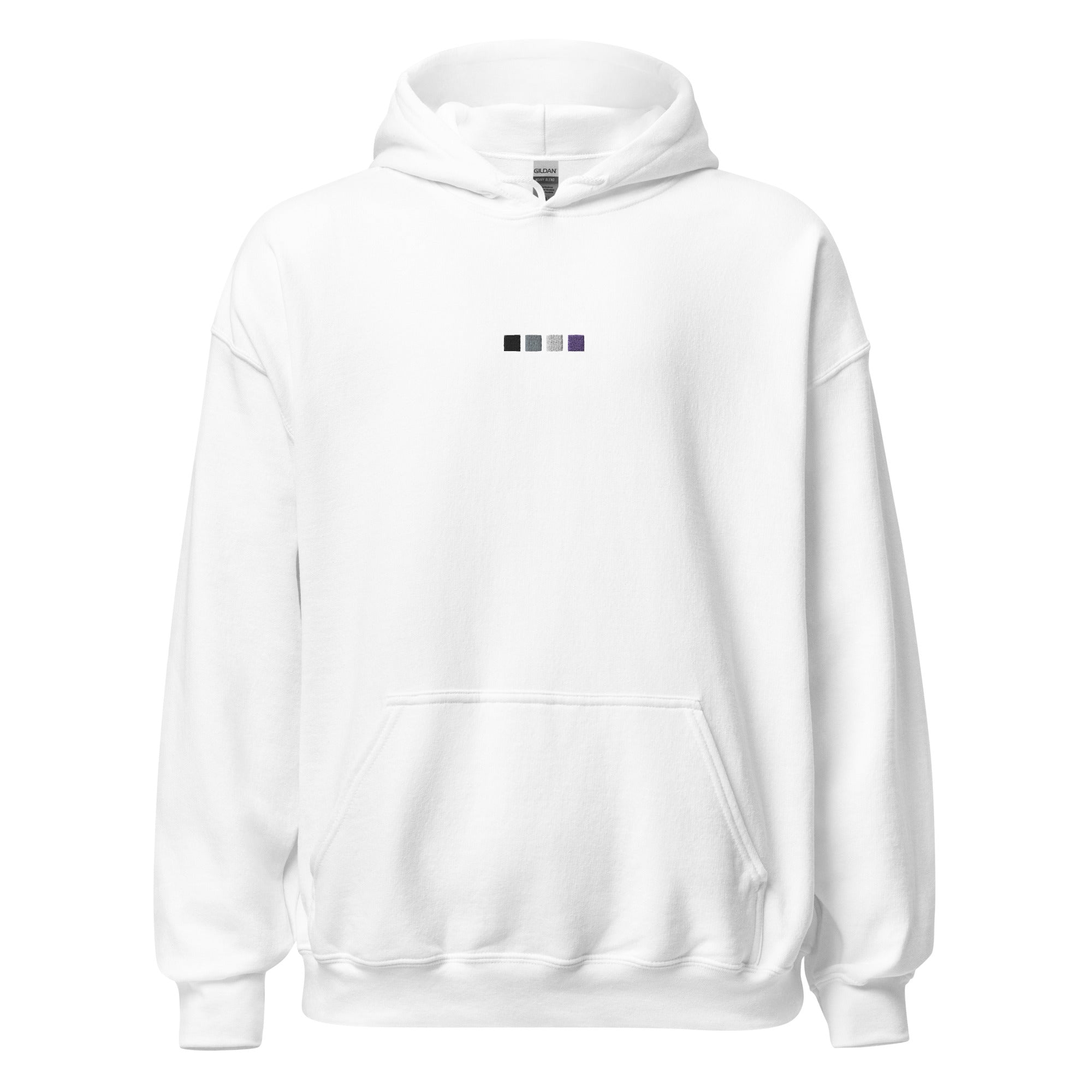 Sudadera unisex con capucha bordada con cuadrados asexuales