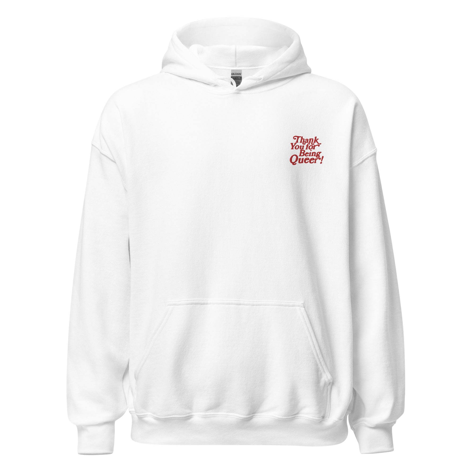 Sudadera unisex bordada con la frase "Gracias por ser queer"