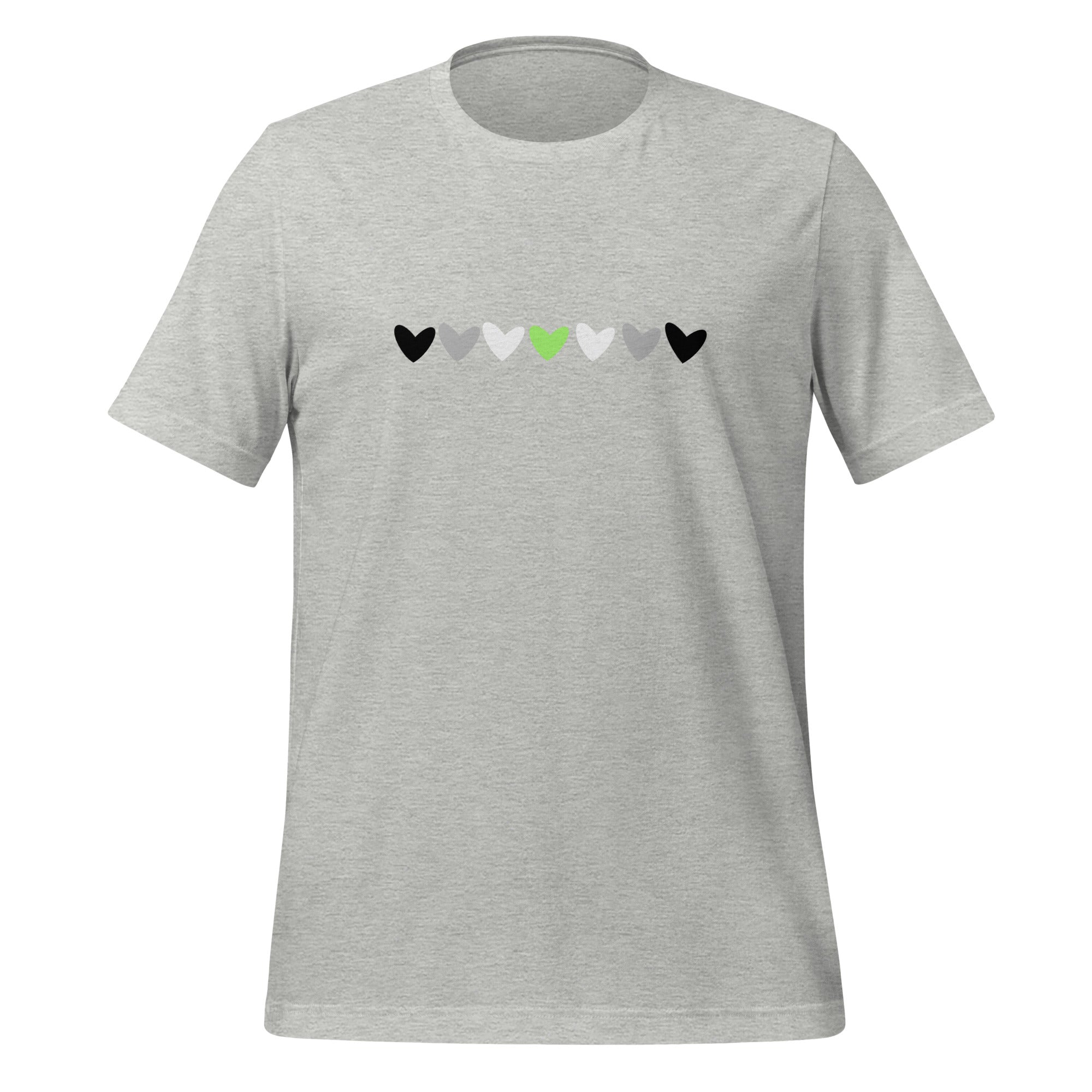 Camiseta unisex con corazones de Agender