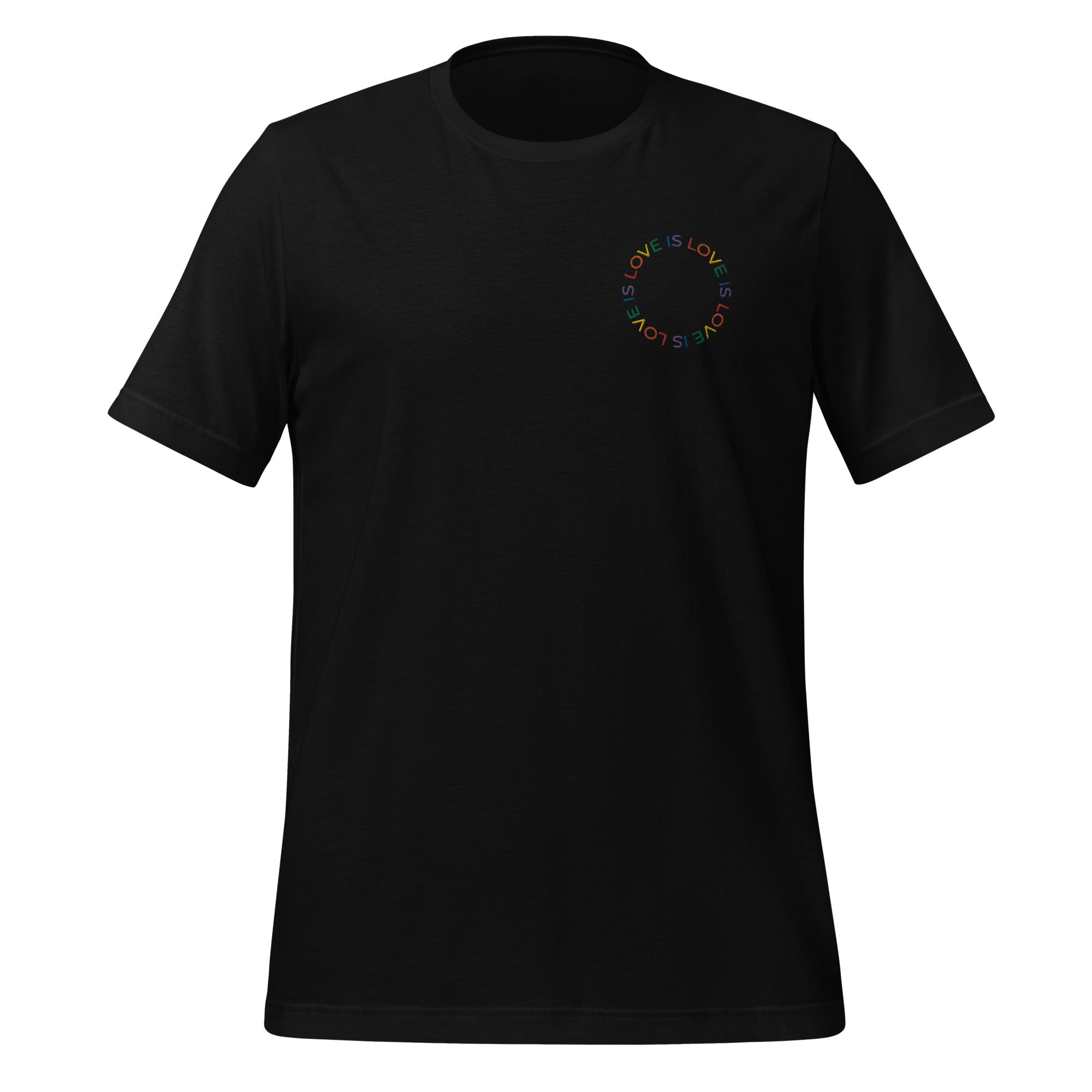 Camiseta unisex bordada "Love is Love"
