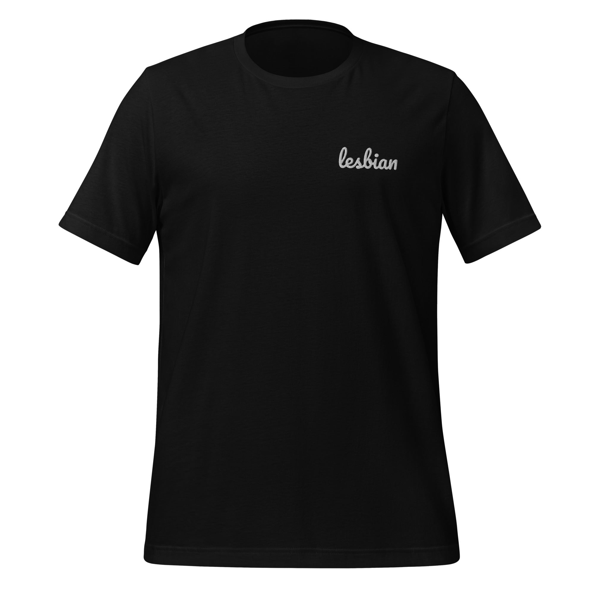 Camiseta unisex bordada con el lema "Lesbianas"