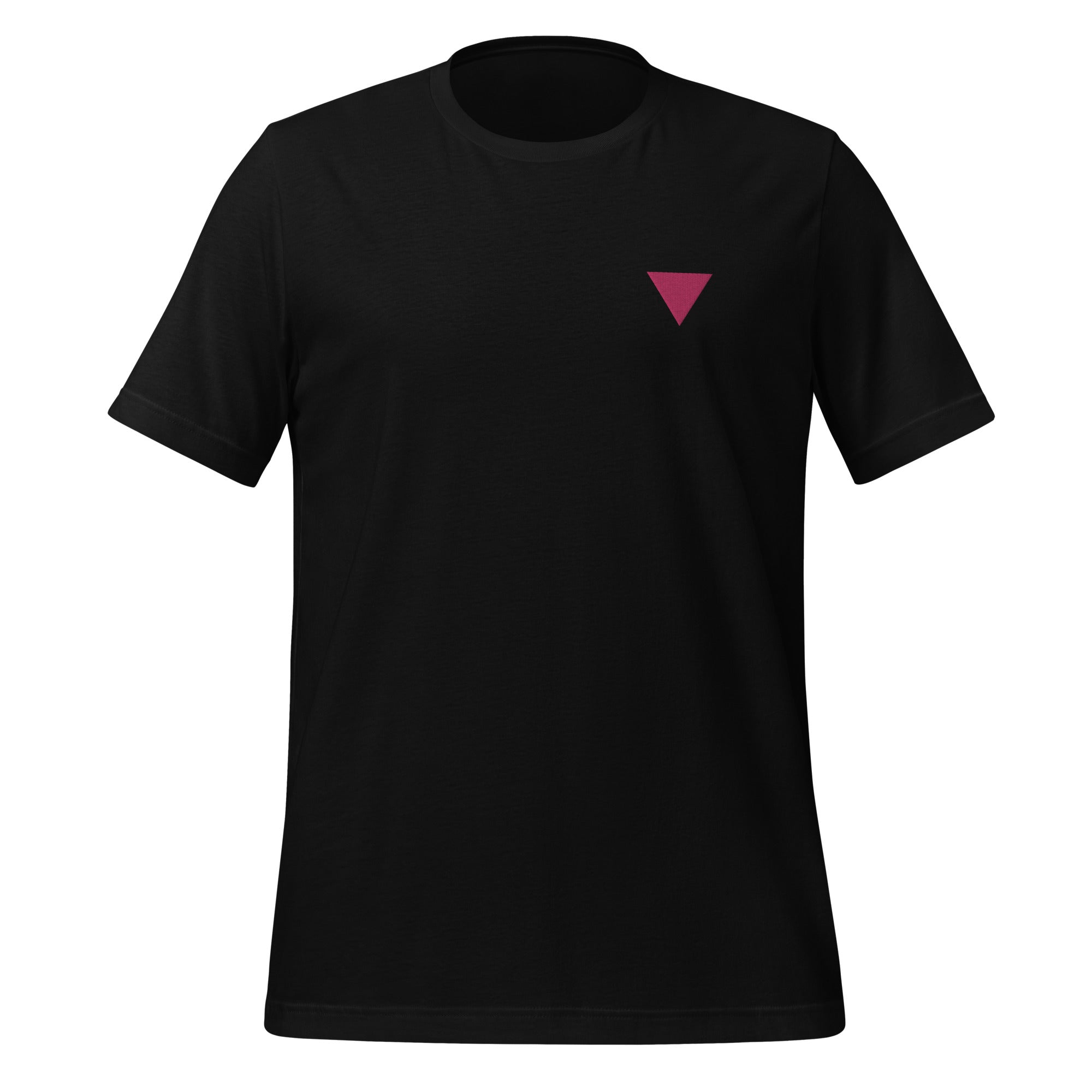 Camiseta unisex bordada con triángulos rosas