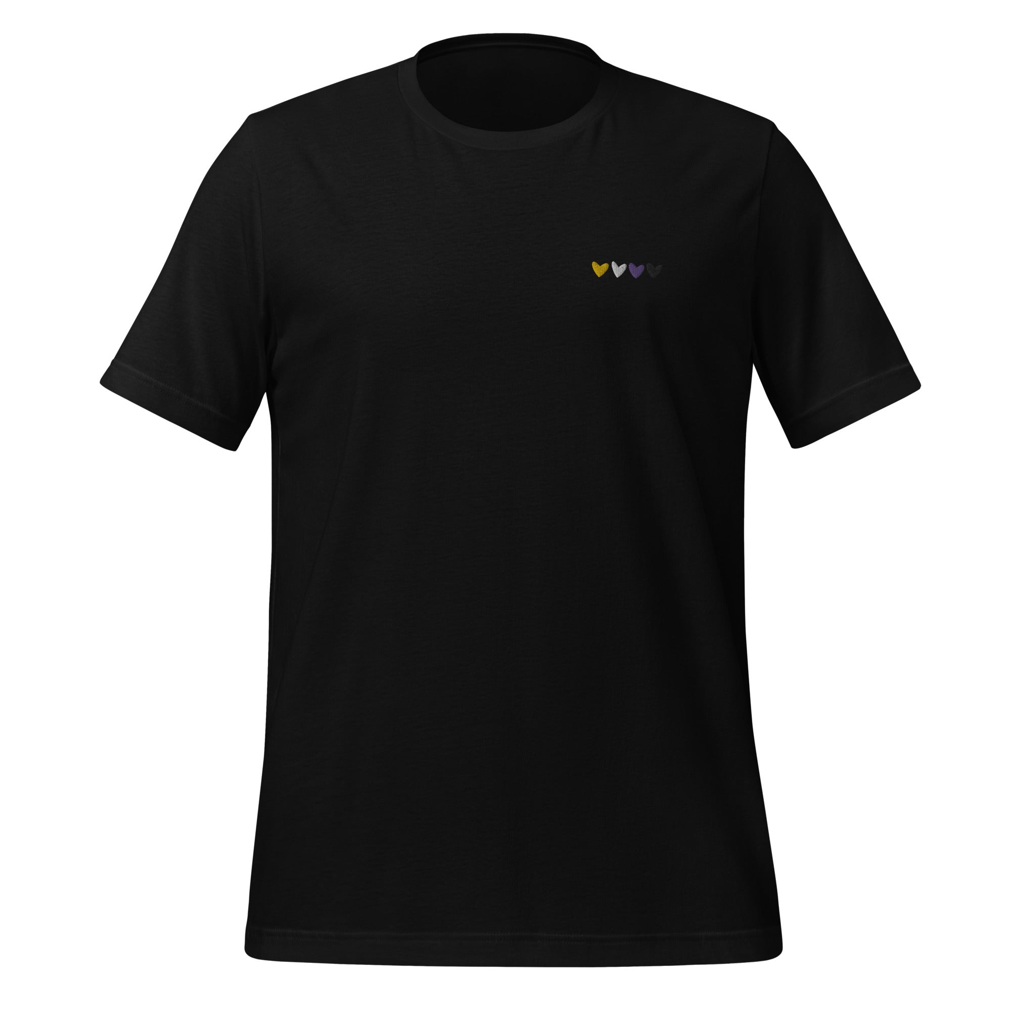 Camiseta unisex bordada con corazones no binarios
