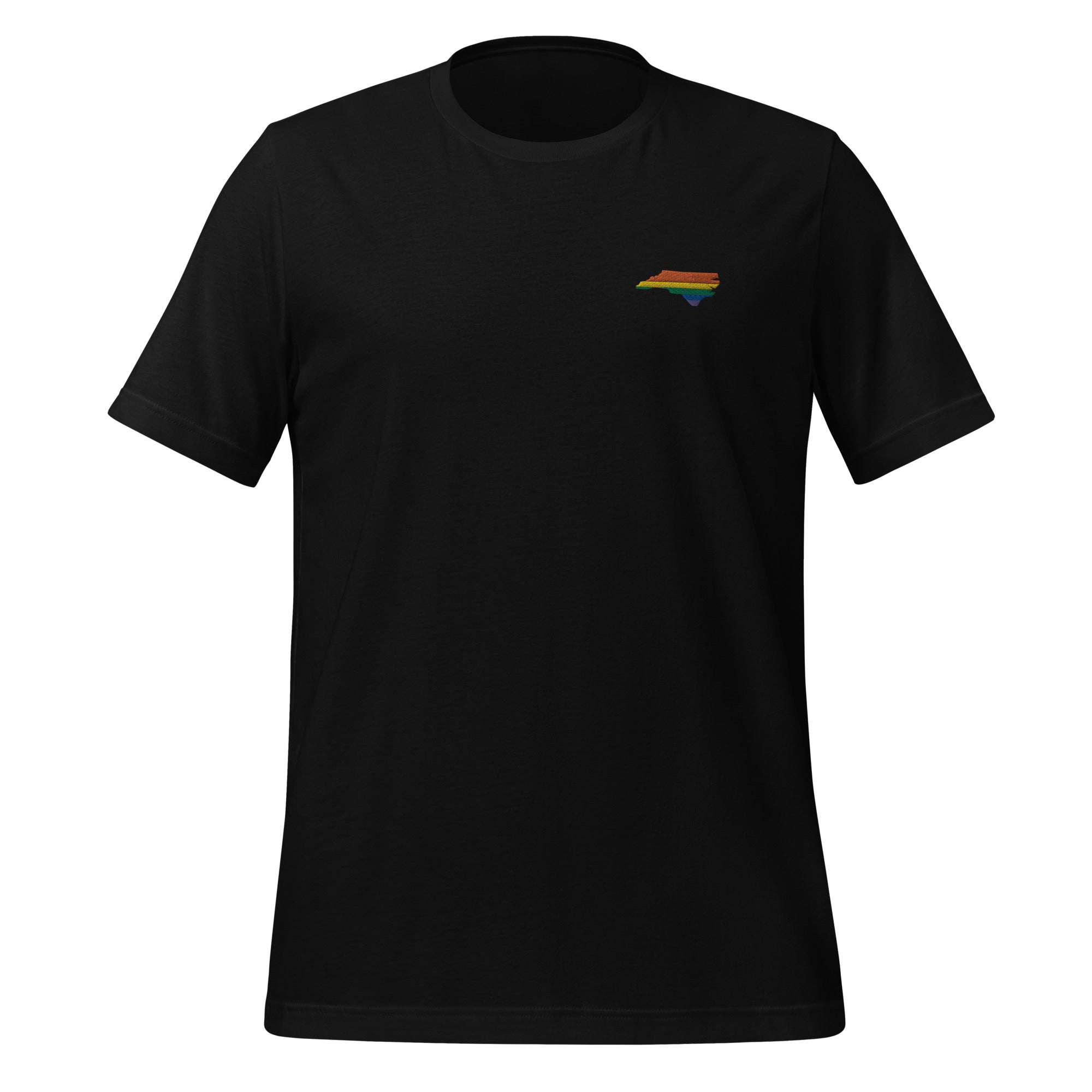Camiseta unisex bordada con el arcoíris de Carolina del Norte