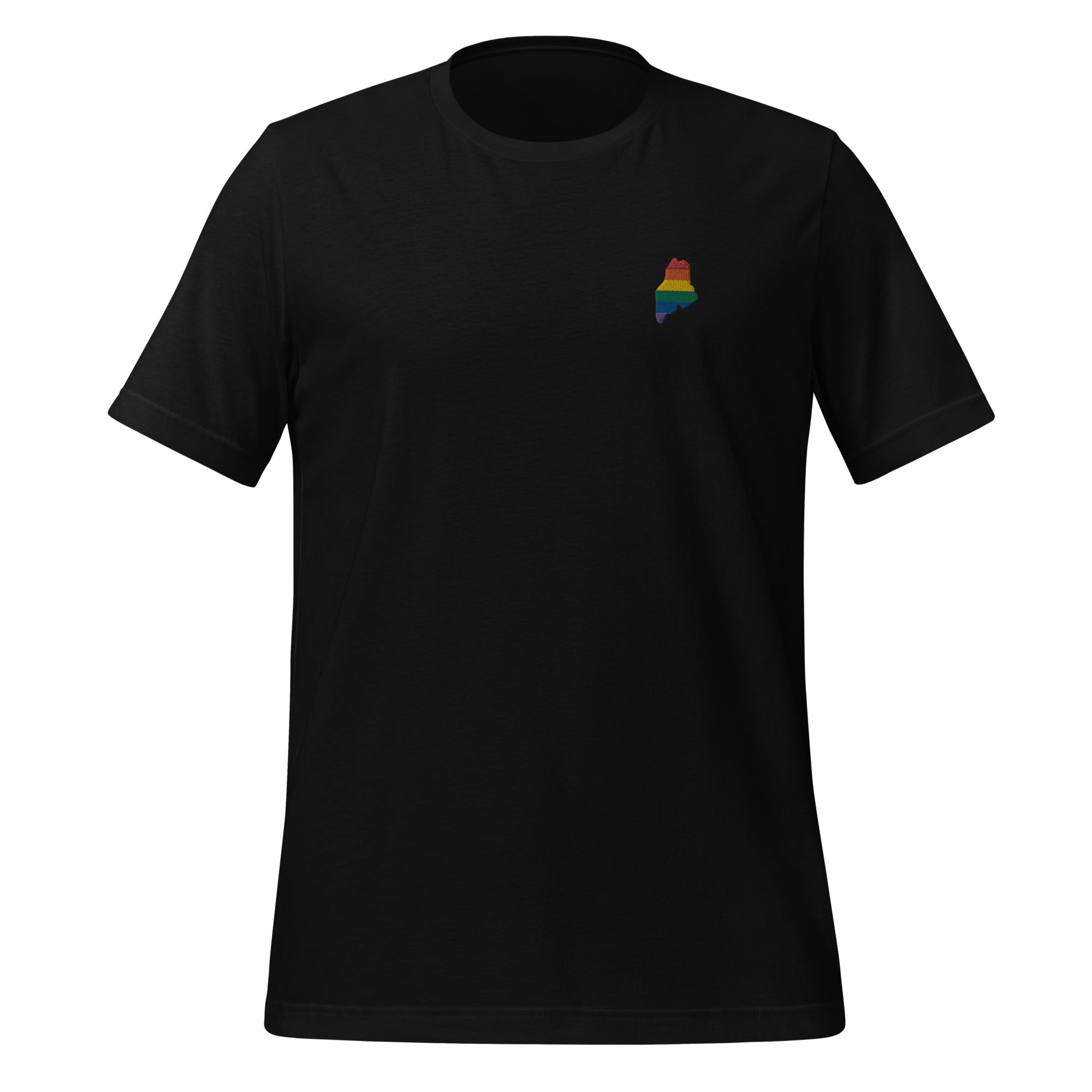 Camiseta unisex bordada con arcoíris de Maine