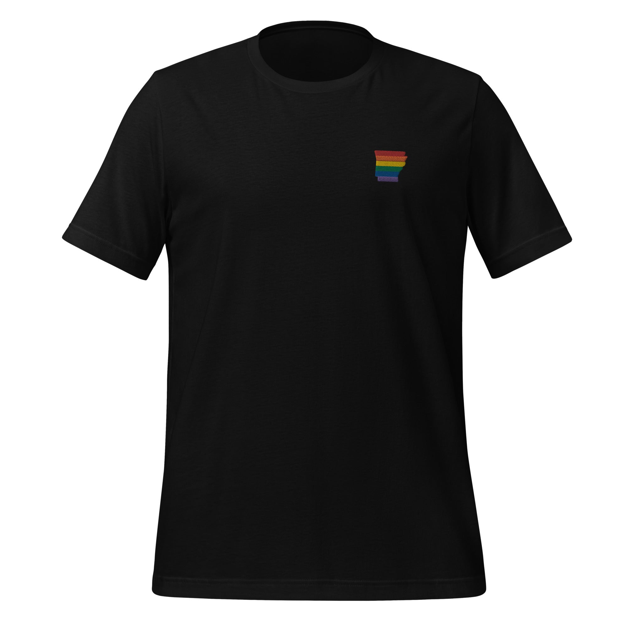 Camiseta unisex bordada con el arcoíris de Arkansas