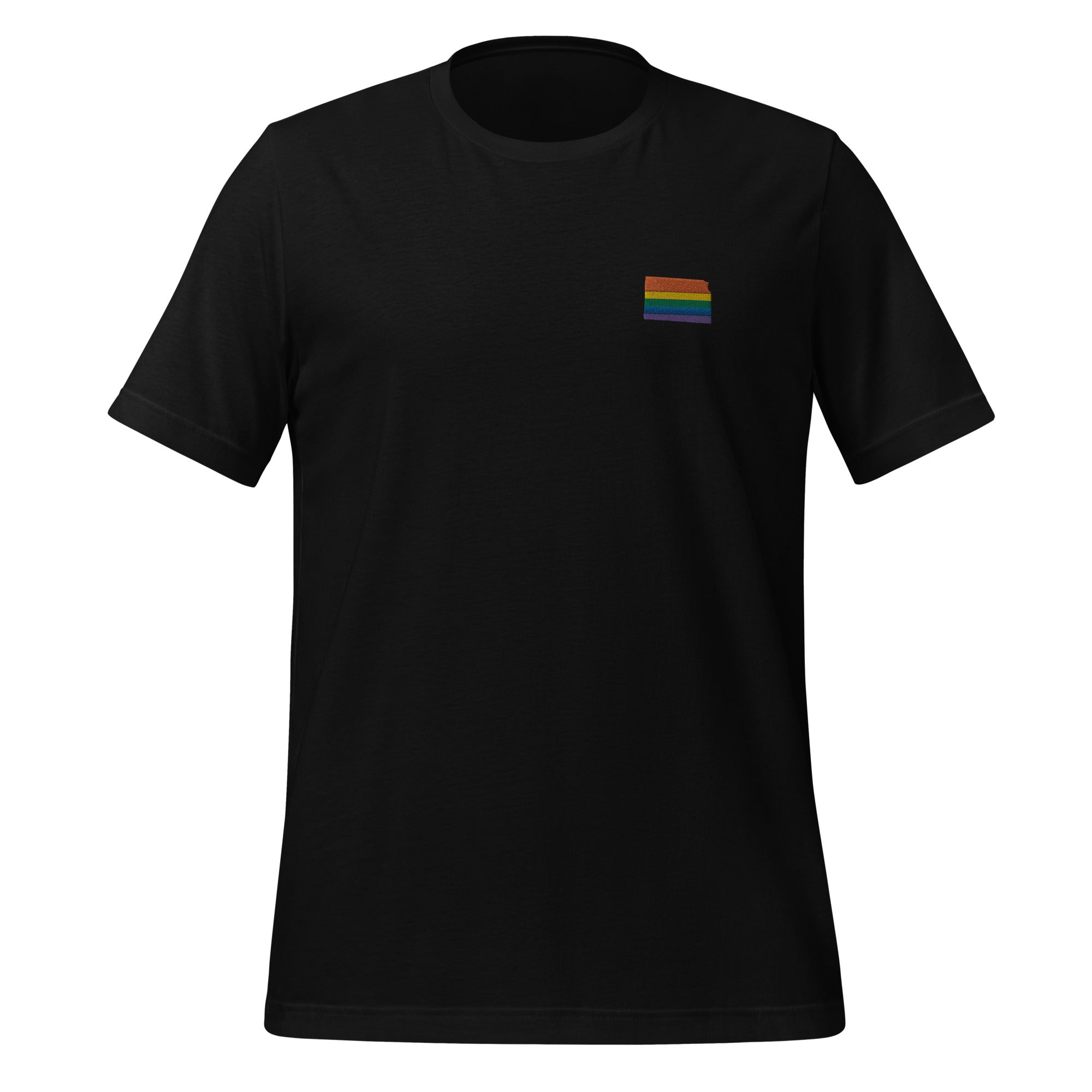 Camiseta unisex bordada con arcoíris de Kansas