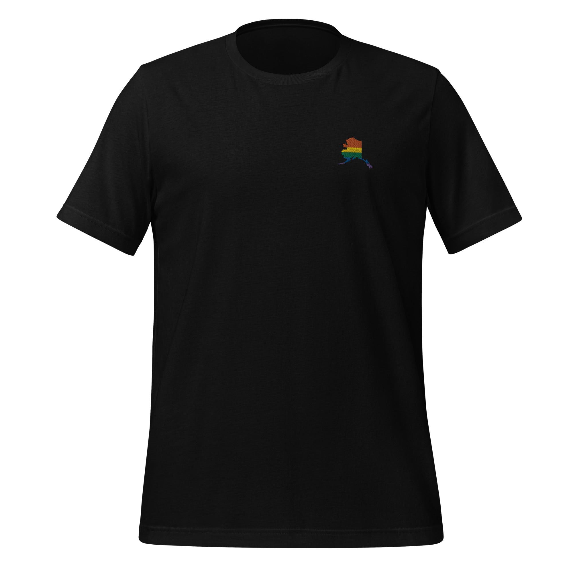 Camiseta unisex bordada con arcoíris de Alaska