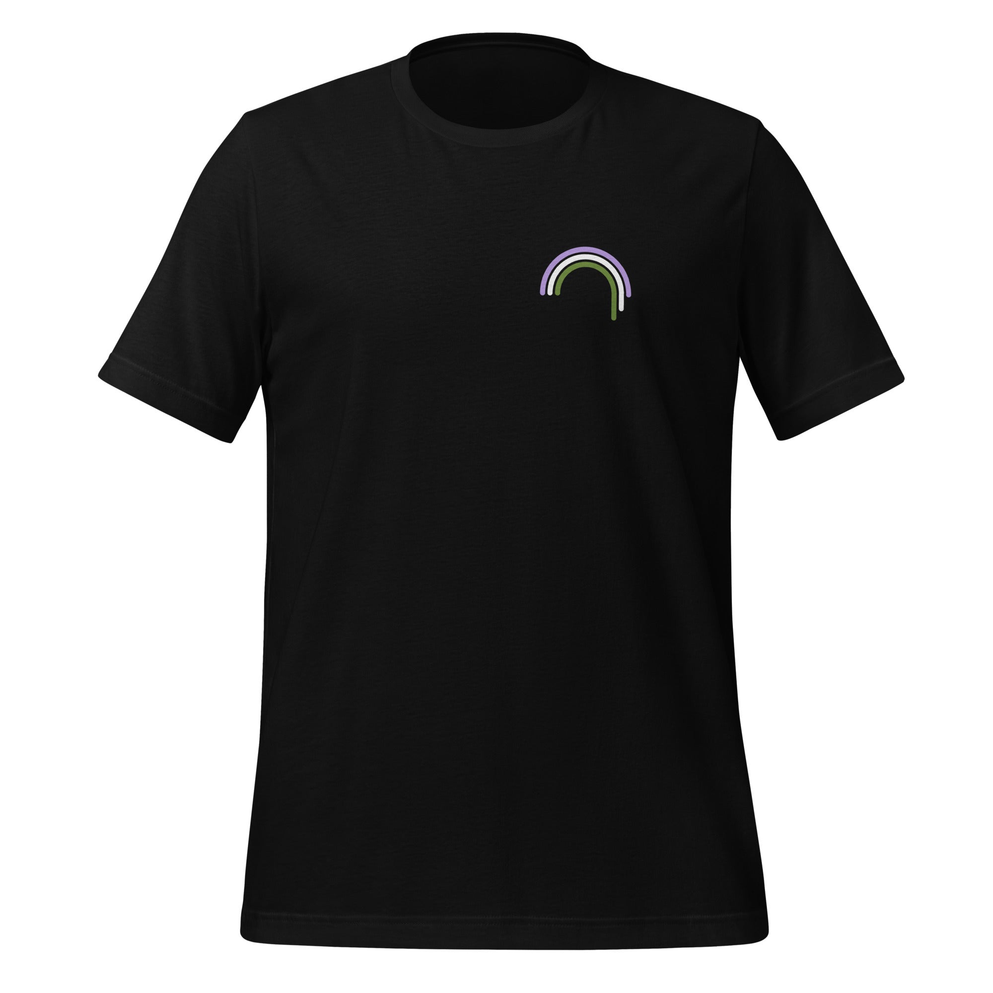 Camiseta unisex con goteo de arcoíris de género no binario