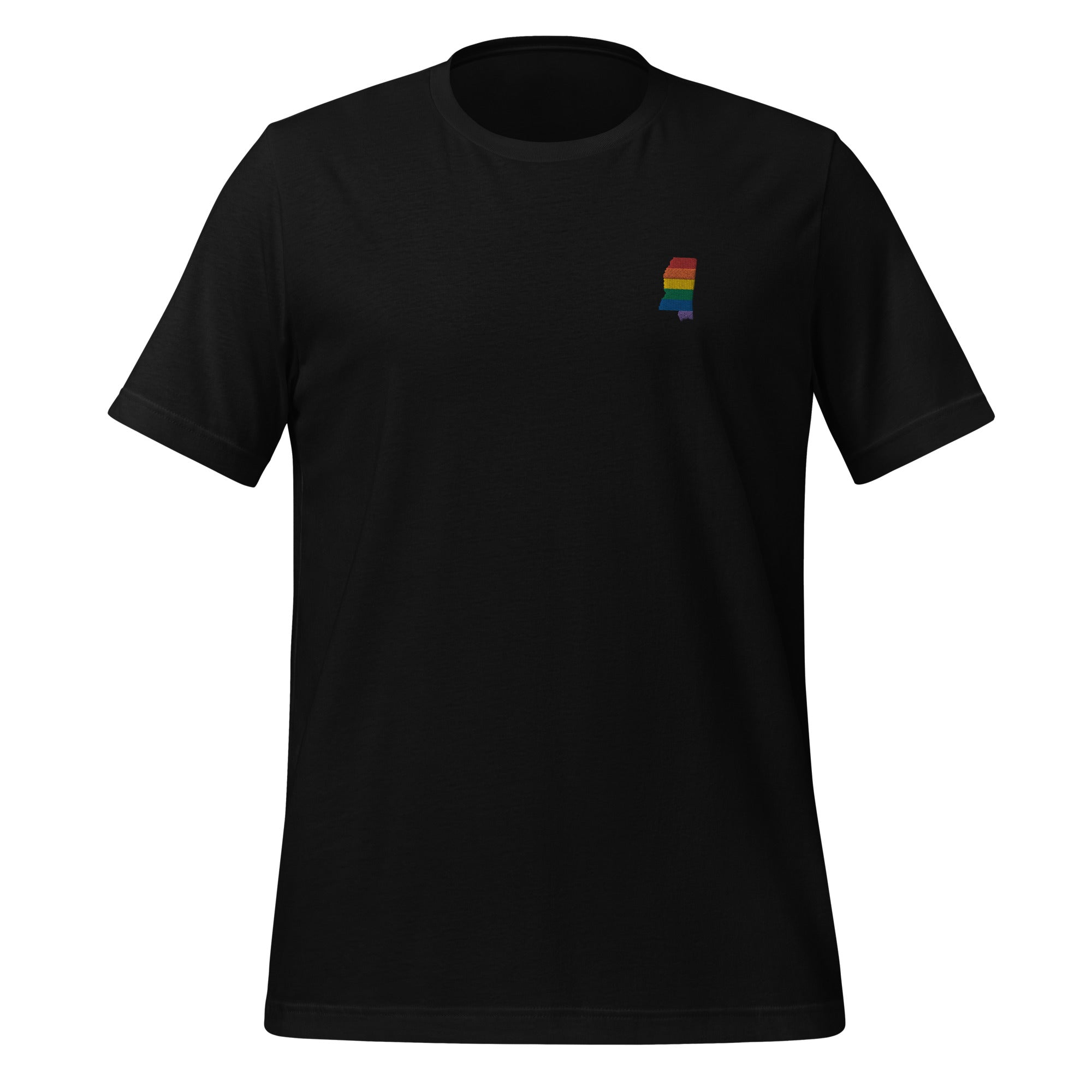 Camiseta unisex bordada con arcoíris de Mississippi