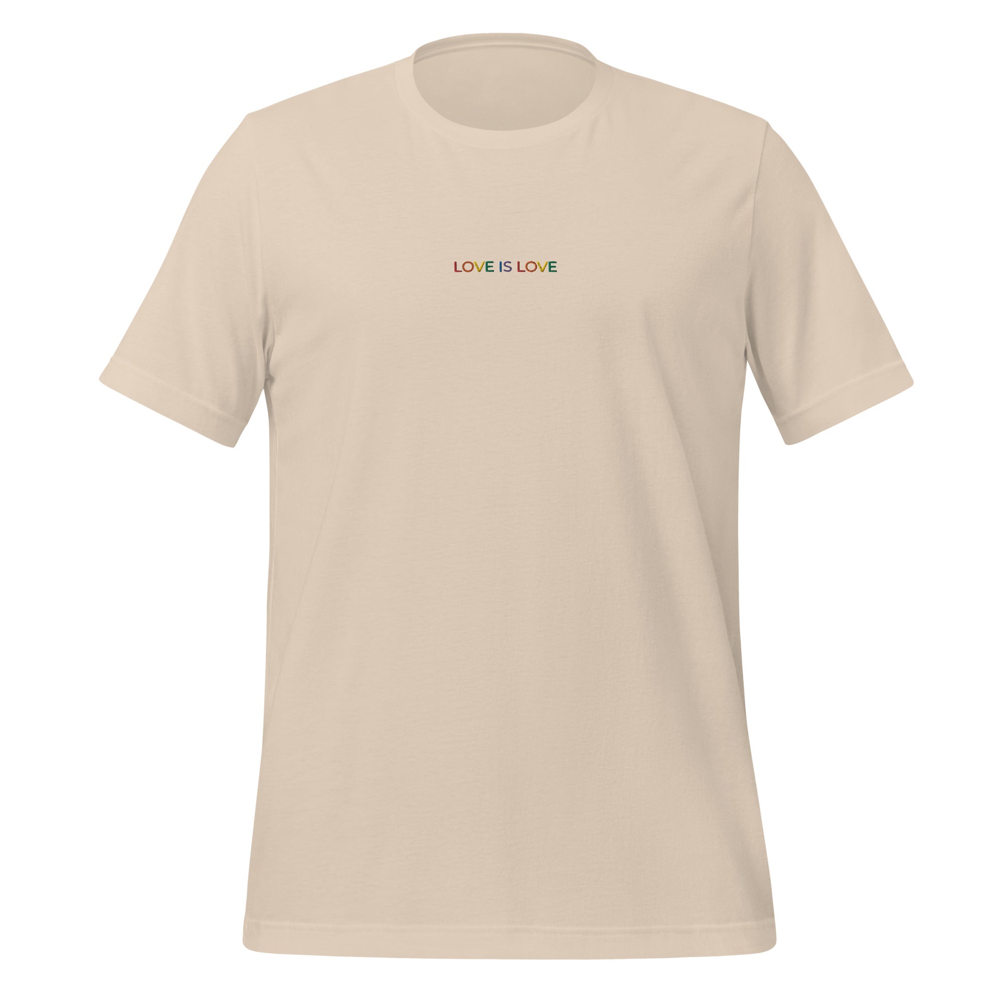 Camiseta unisex bordada "Love is Love"