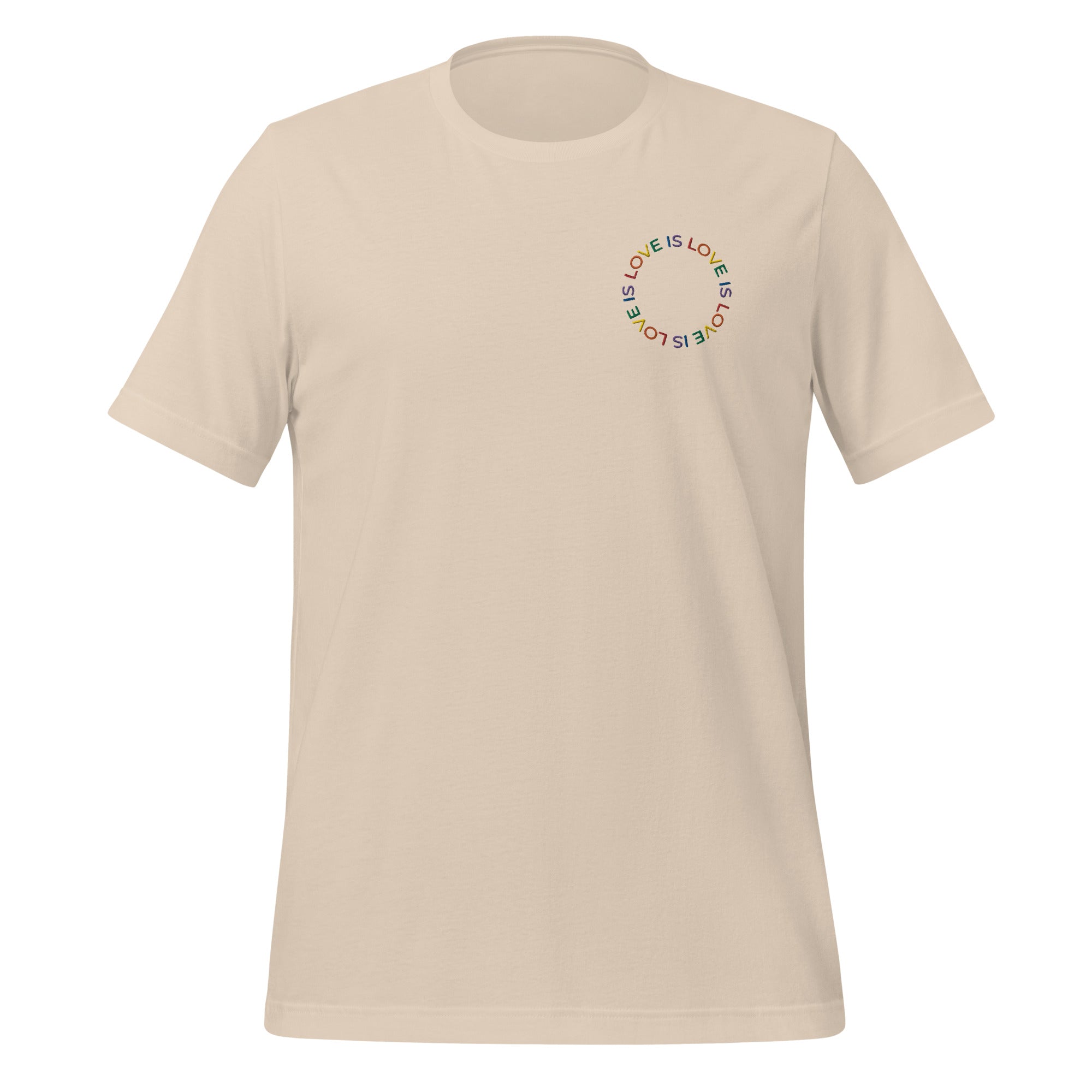 Camiseta unisex bordada "Love is Love"