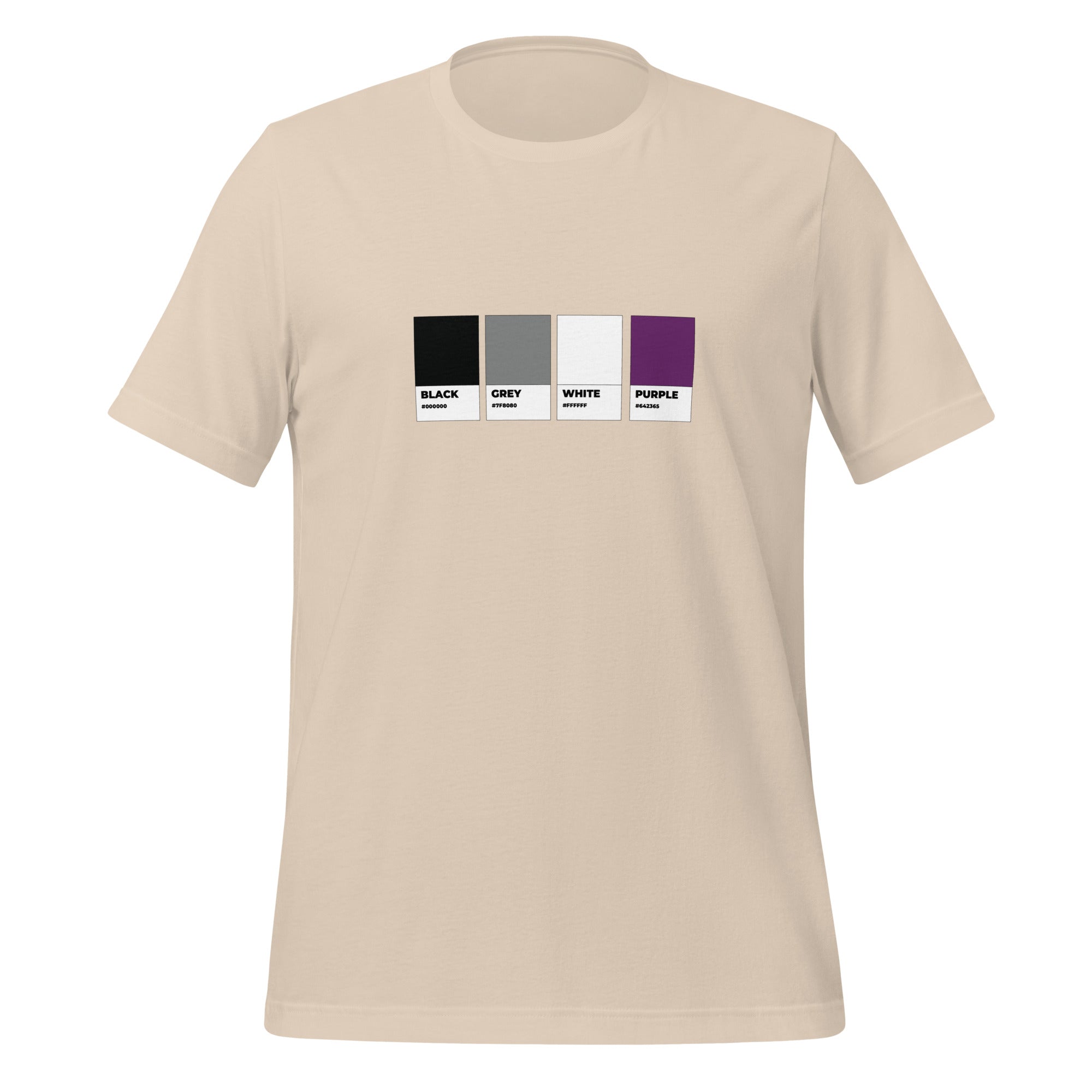 Camiseta unisex con muestras de colores asexuales