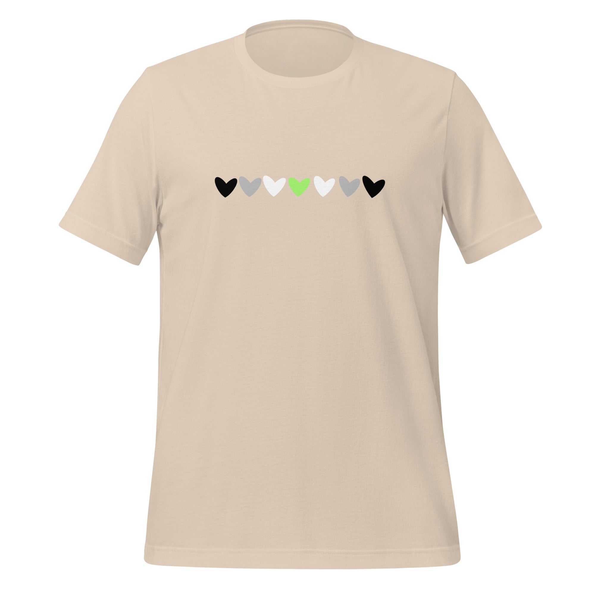 Camiseta unisex con corazones de Agender