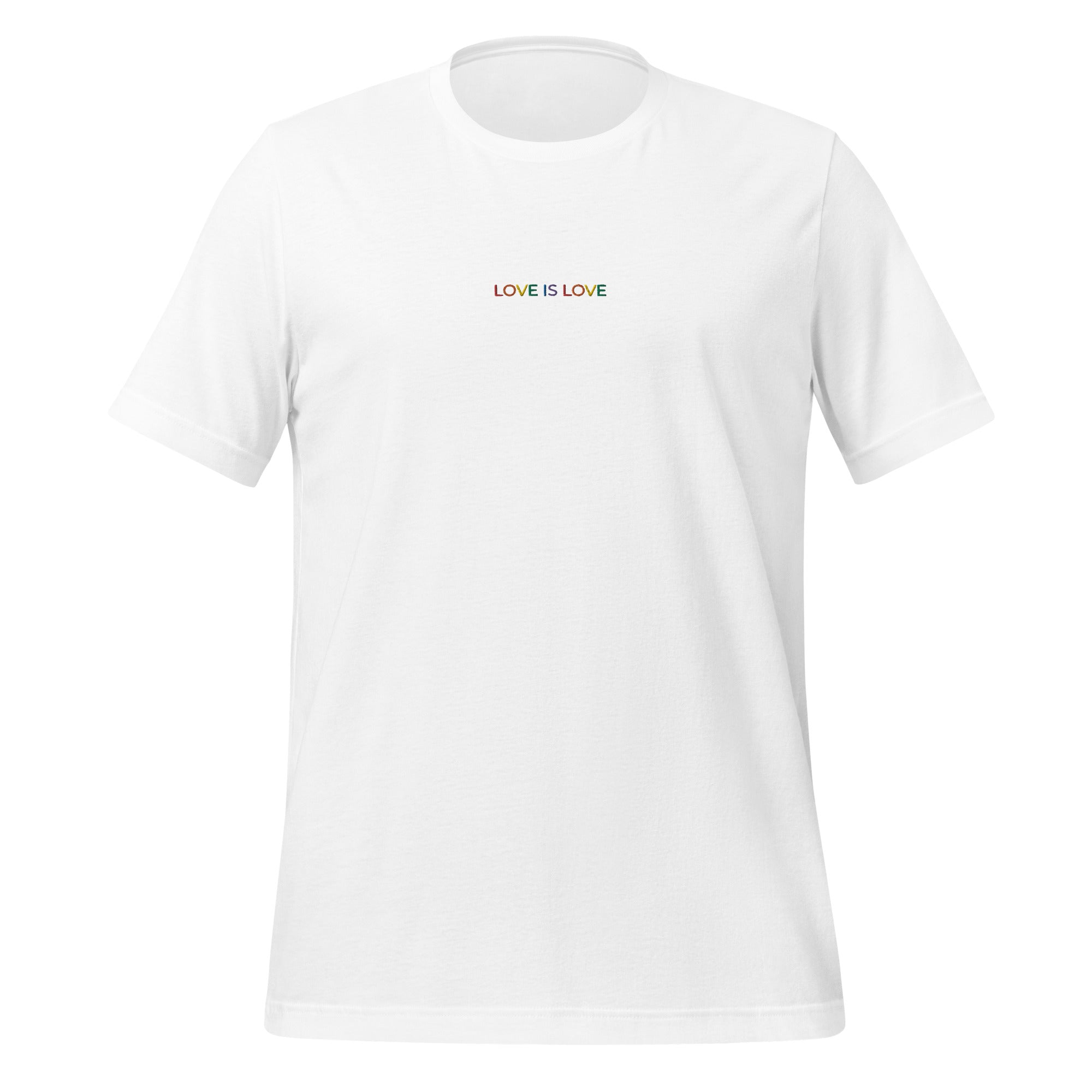 Camiseta unisex bordada "Love is Love"