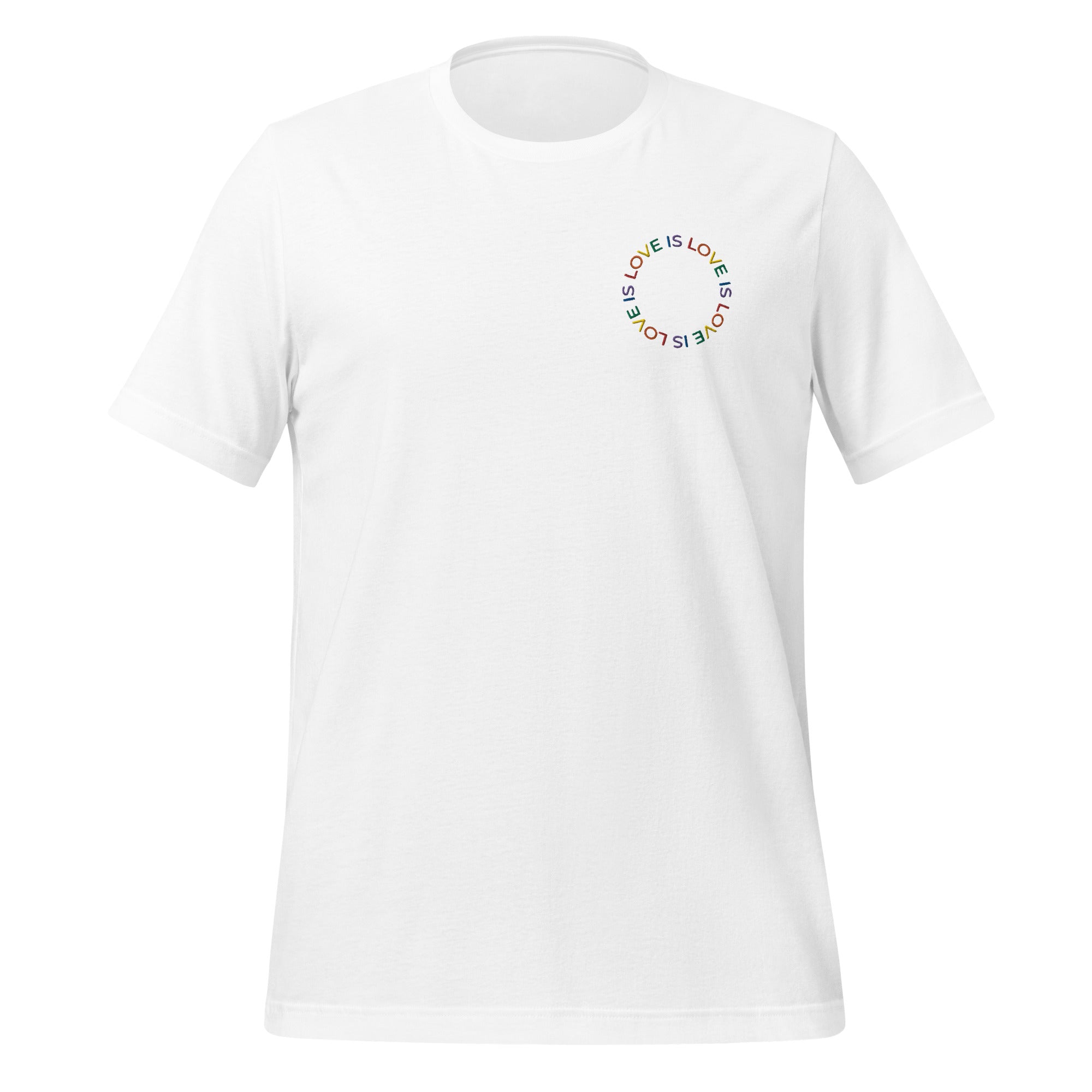 Camiseta unisex bordada "Love is Love"