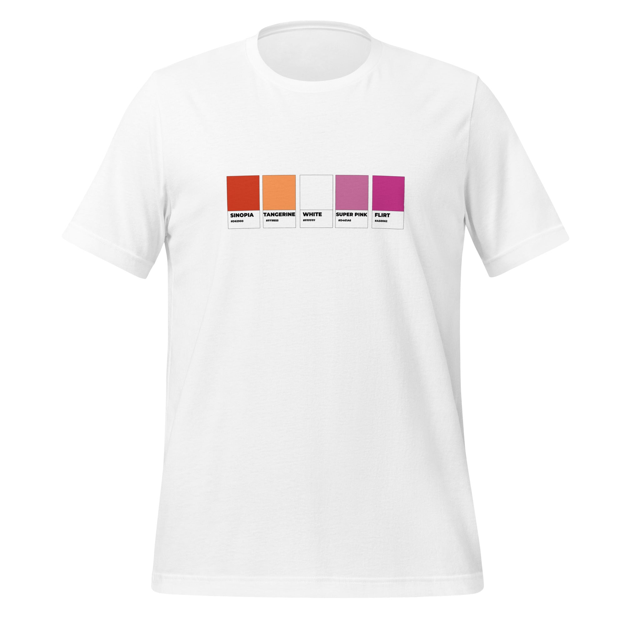 Camiseta unisex con muestras de colores de Lesbian Colors