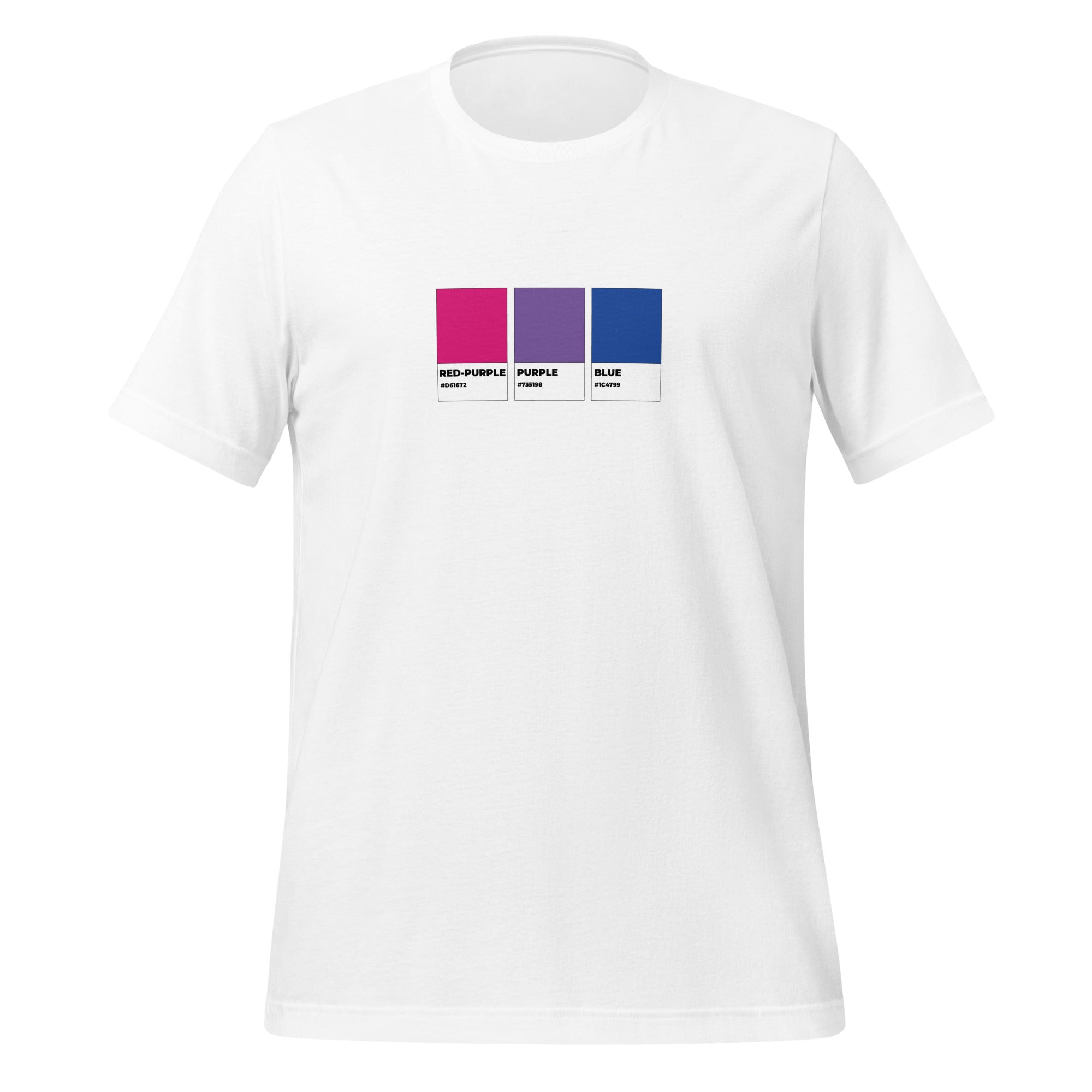 Camiseta unisex con muestras de colores bisexuales