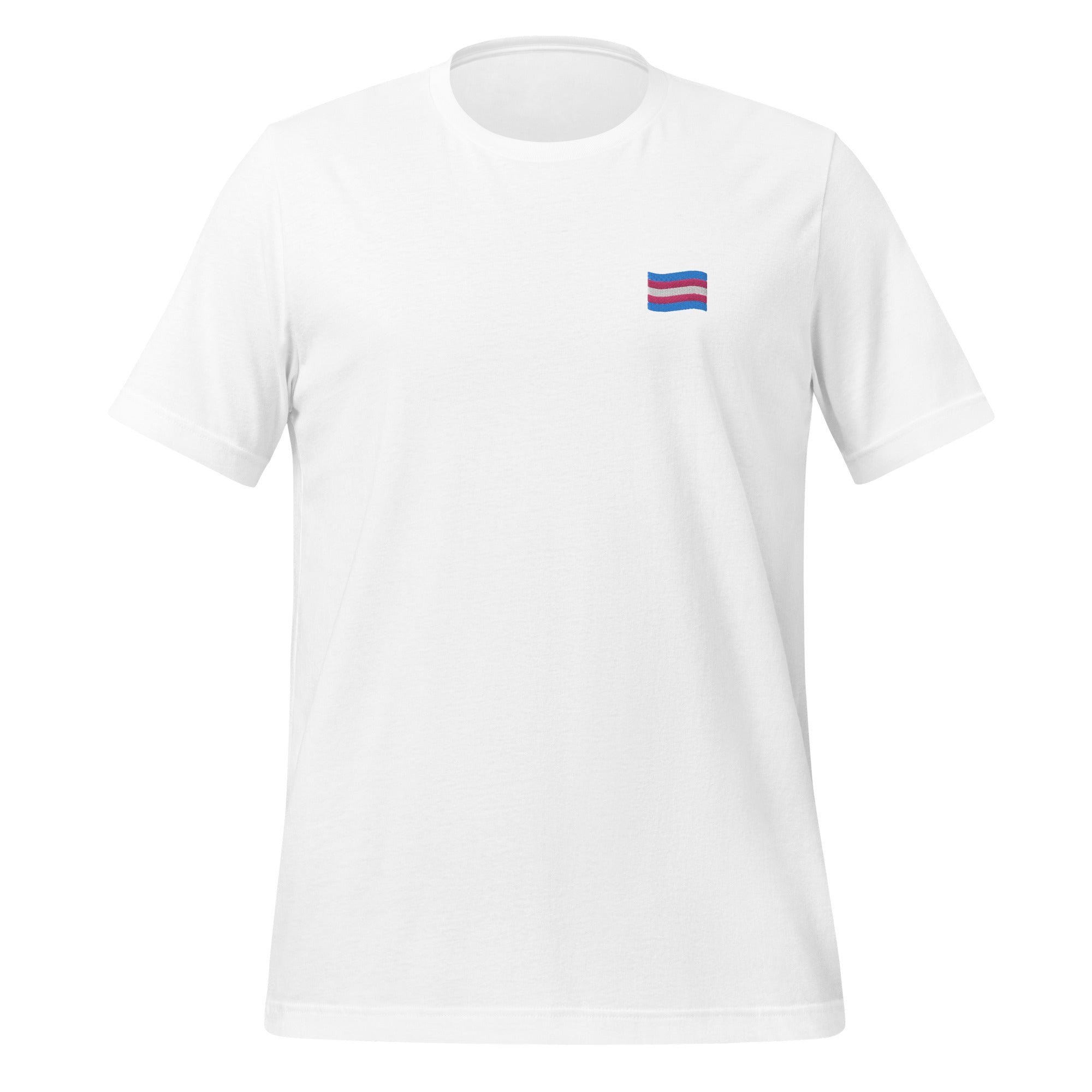Camiseta unisex con bandera trans bordada