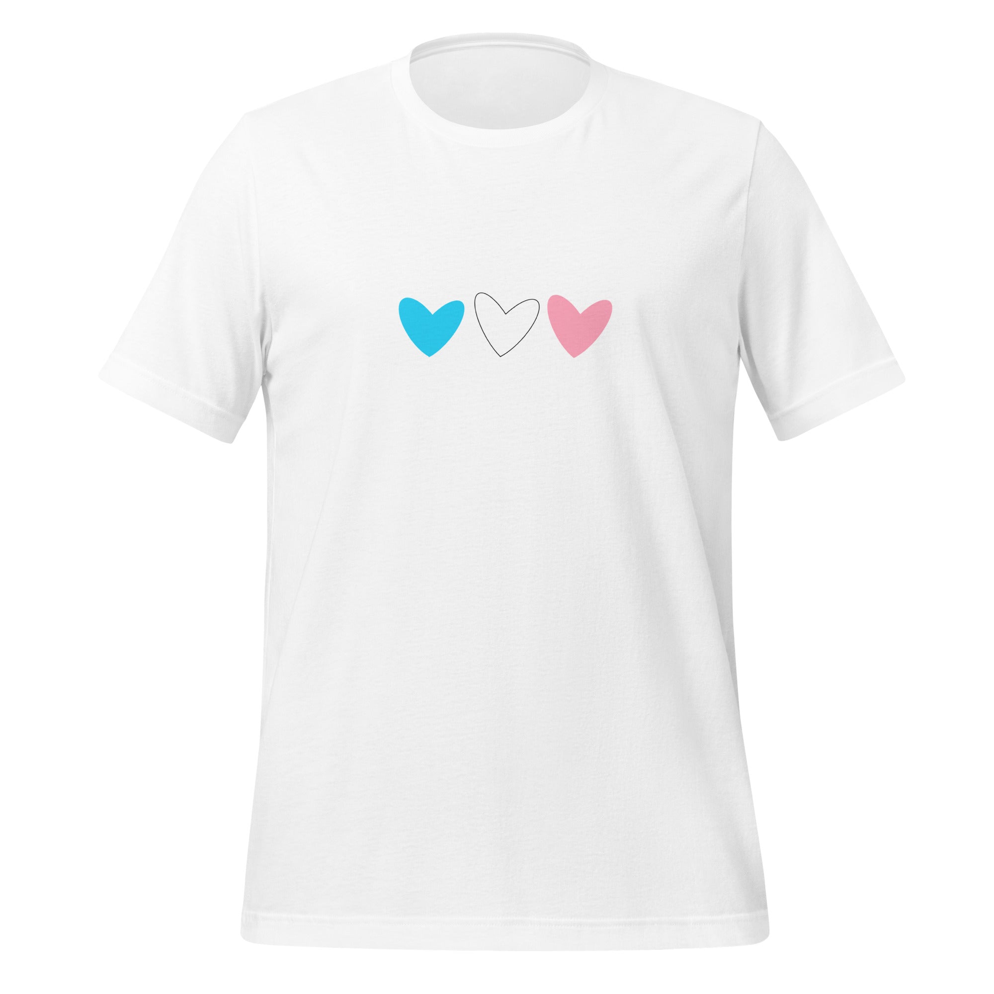 Camiseta unisex de corazones trans