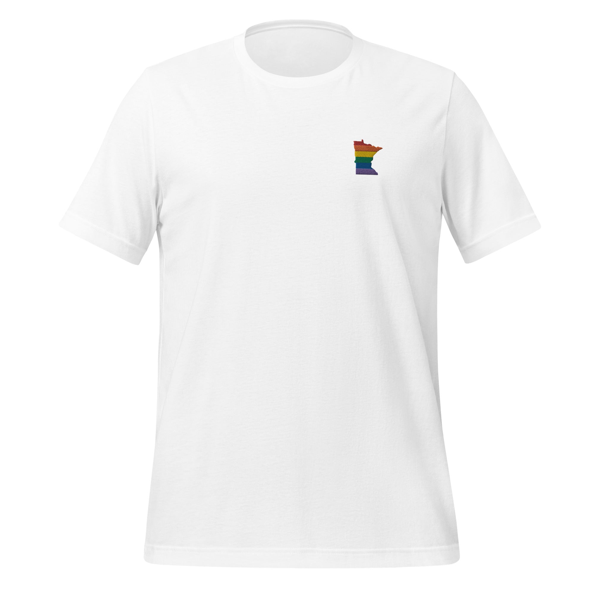 Camiseta unisex bordada con arcoíris de Minnesota