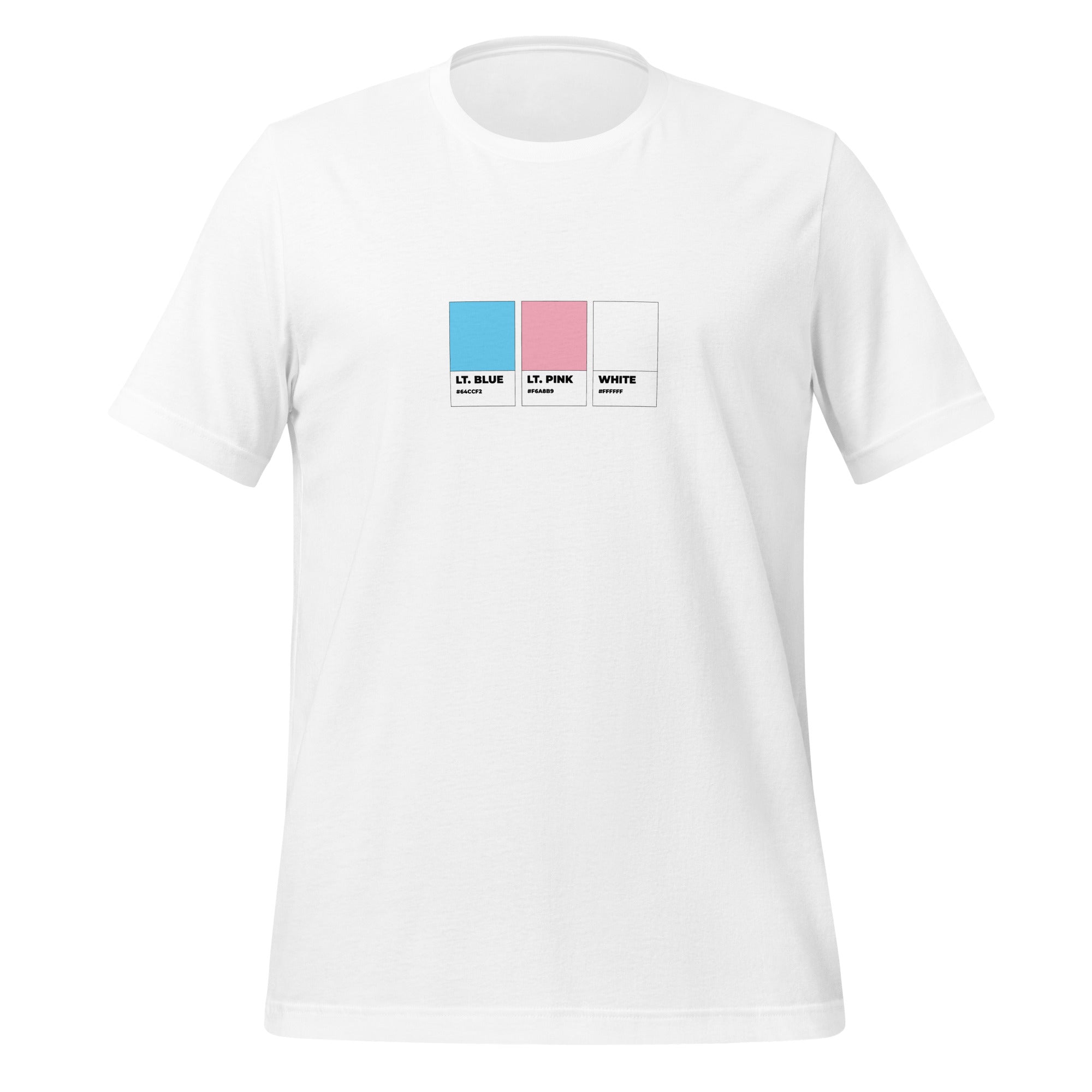 Camiseta unisex con muestras de colores trans