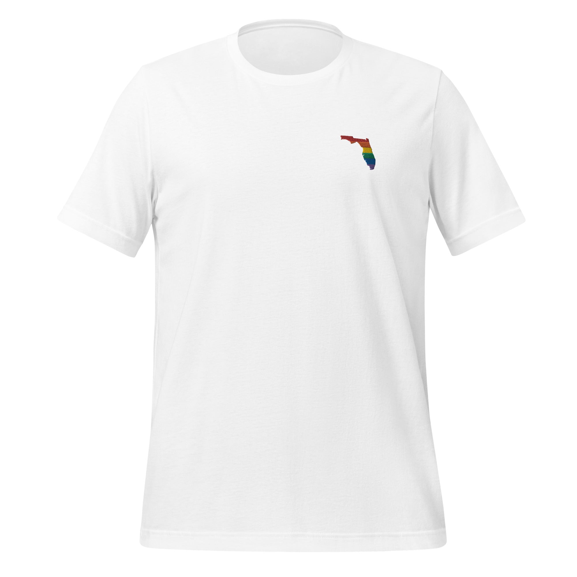 Camiseta unisex bordada con el arcoíris de Florida