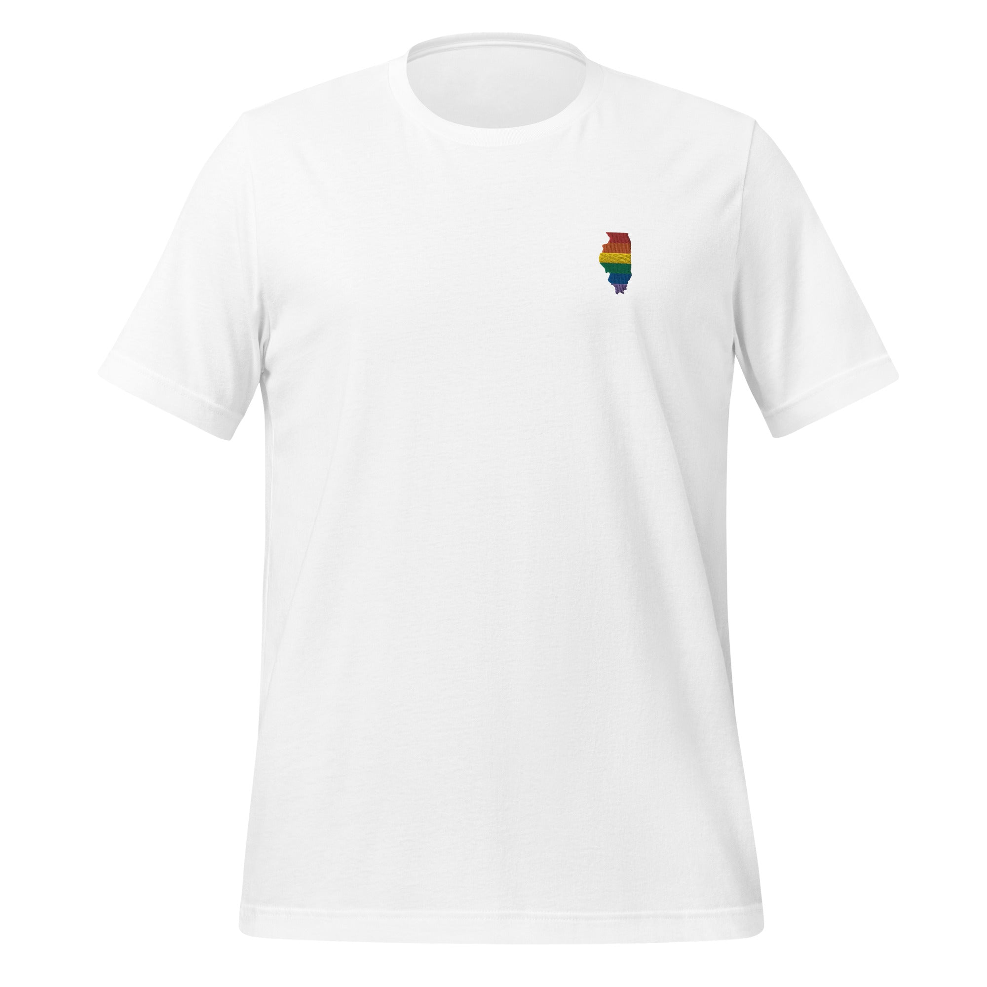 Camiseta unisex bordada con el arcoíris de Illinois