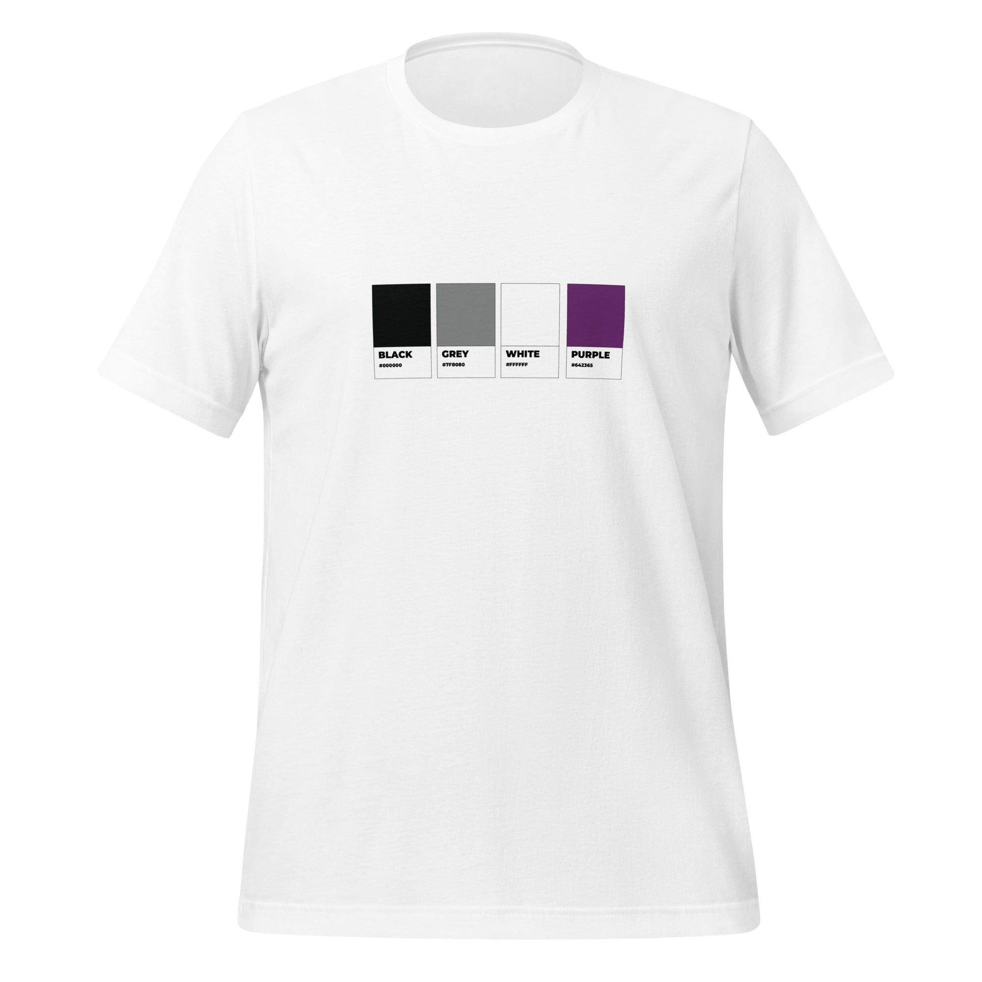 Camiseta unisex con muestras de colores asexuales