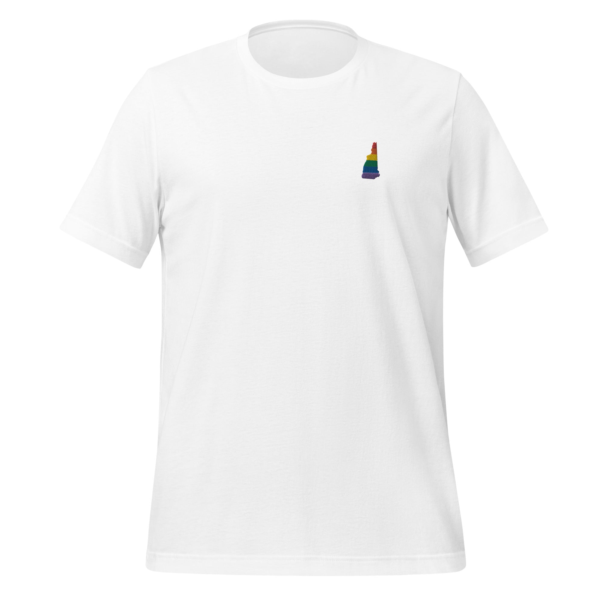 Camiseta unisex con bordado de arcoíris de New Hampshire