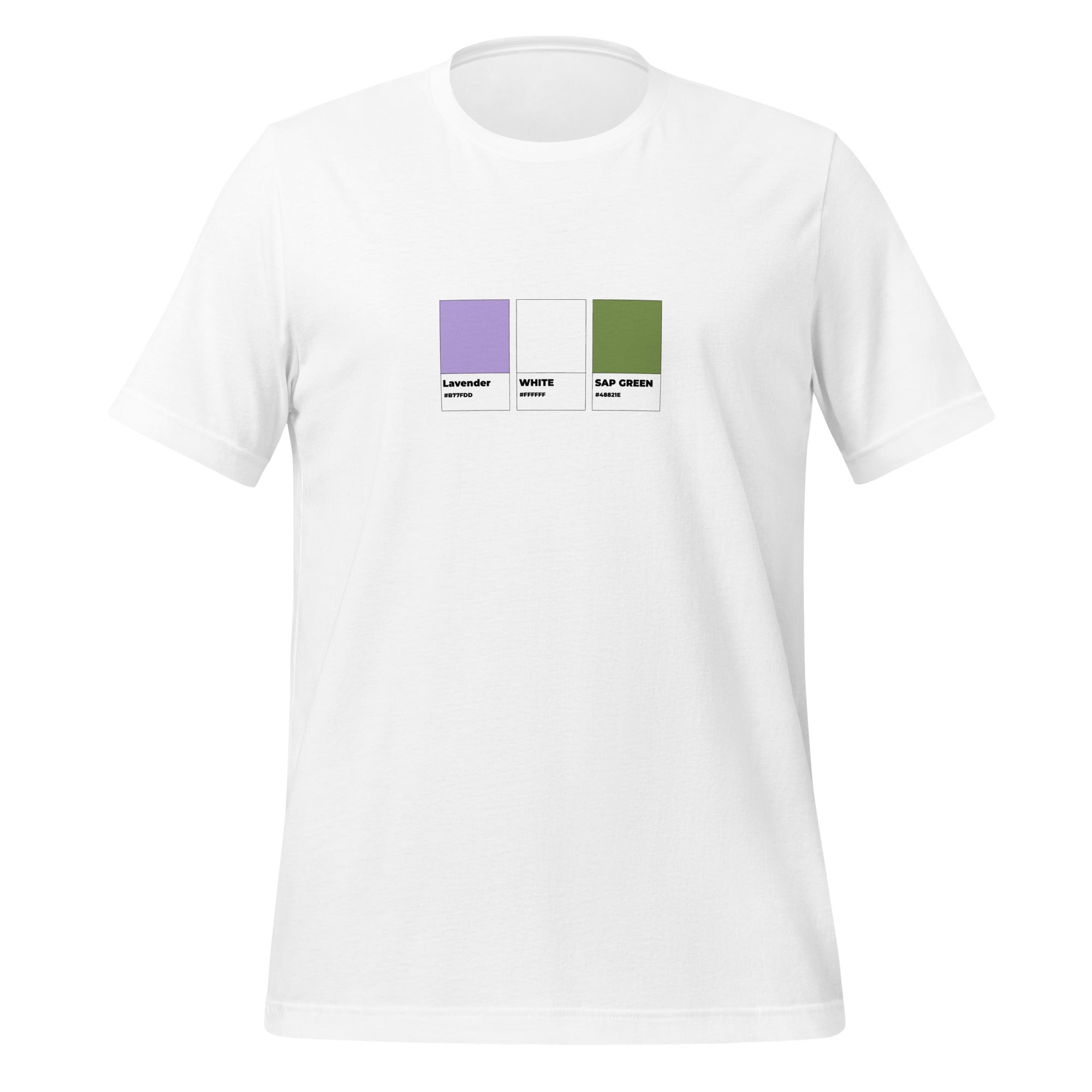 Camiseta unisex con muestras de colores de género no binario