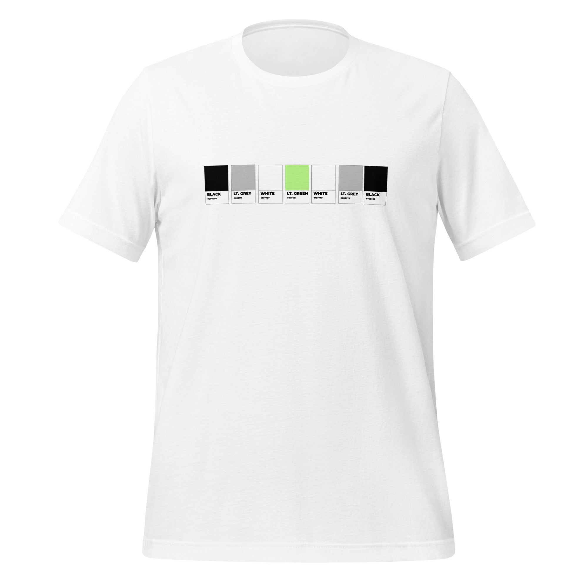 Camiseta unisex con muestra de colores de Agender