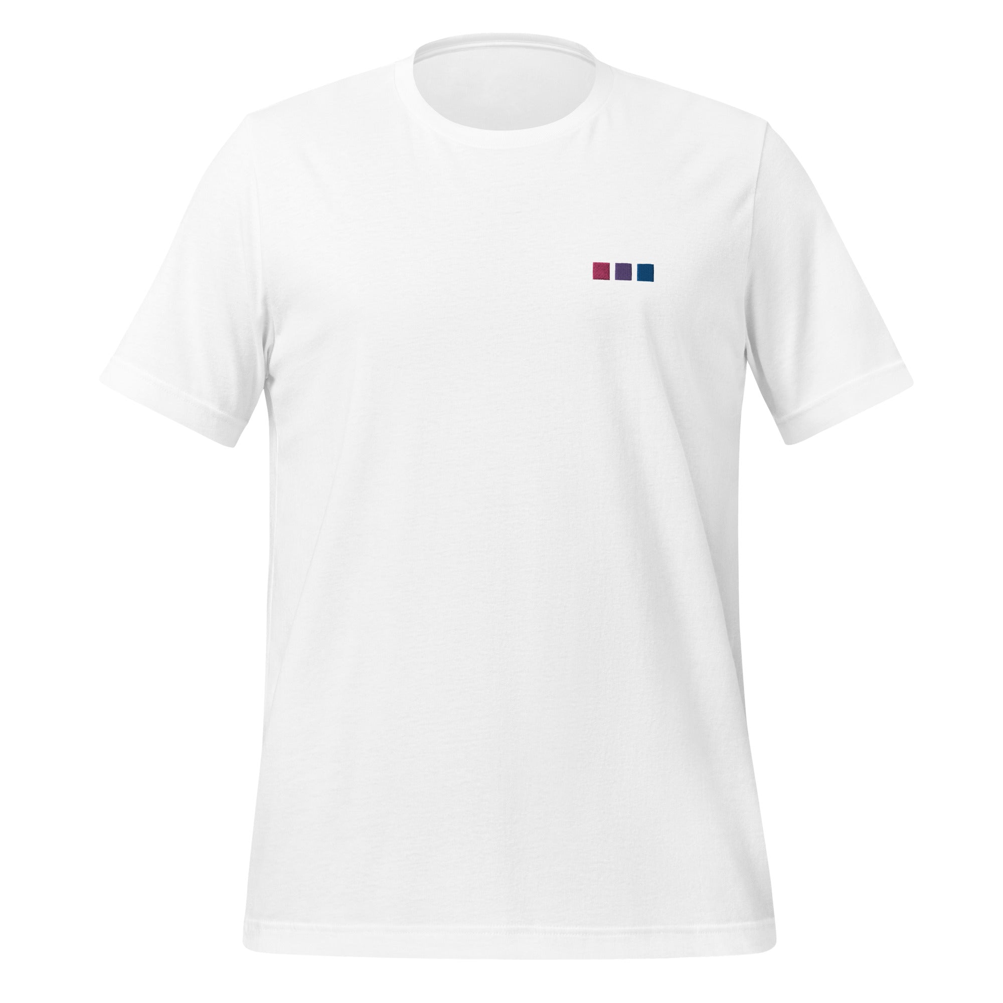 Camiseta unisex bordada con cuadrados bisexuales