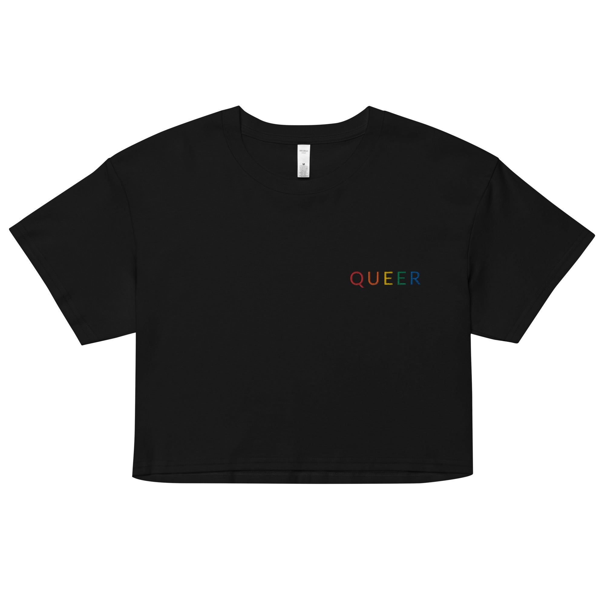 Top corto unisex con bordados queer