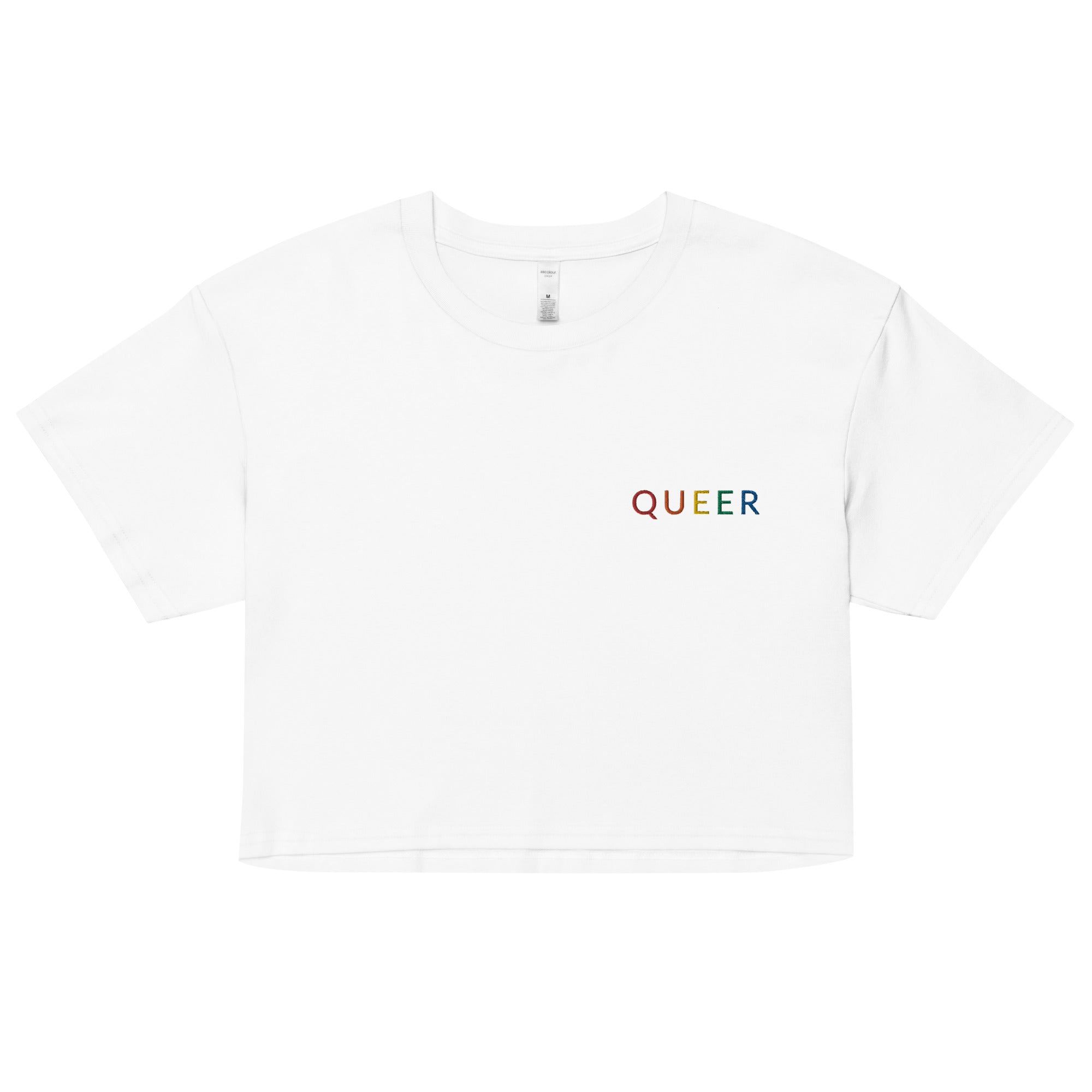 Top corto unisex con bordados queer