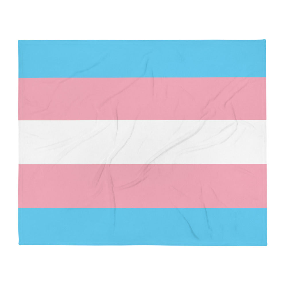 Manta con motivo del orgullo trans