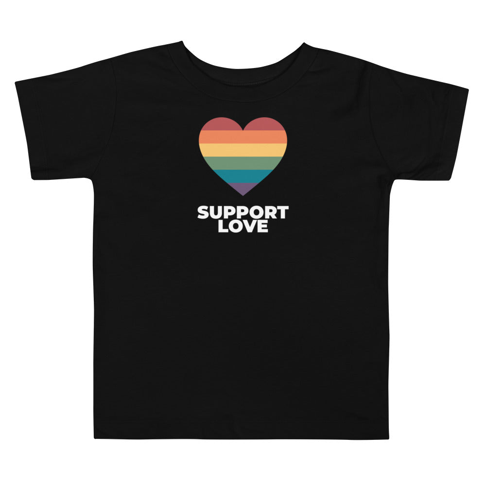 Camiseta para niños pequeños con el mensaje "Apoya el amor"