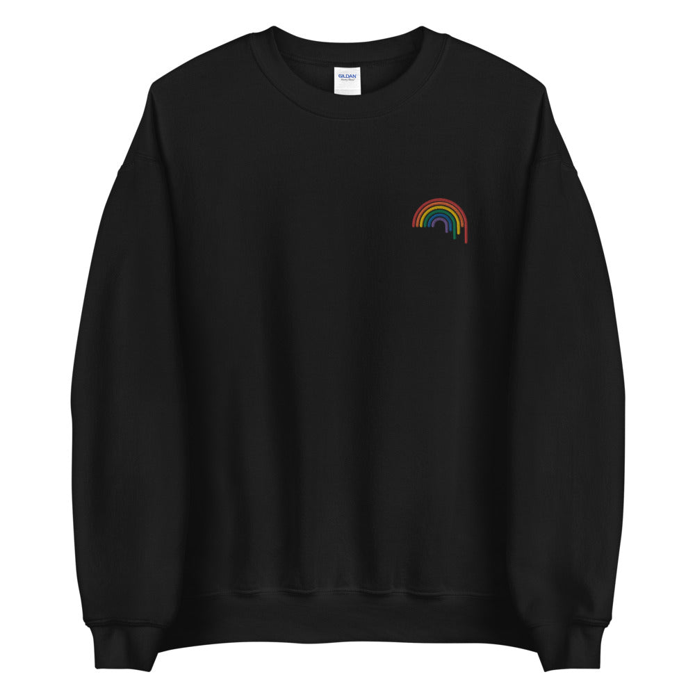 Sudadera unisex bordada con goteo de arcoíris
