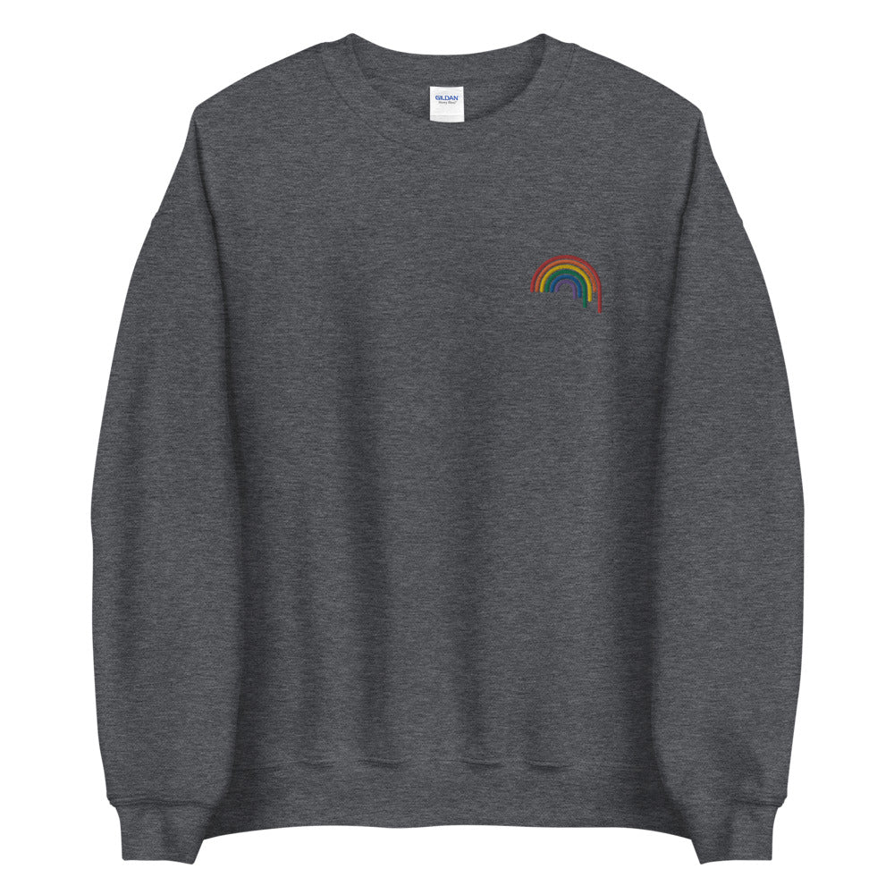 Sudadera unisex bordada con goteo de arcoíris