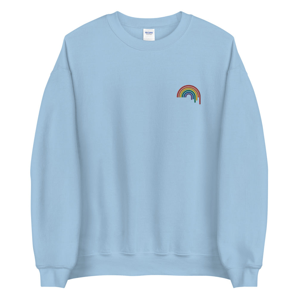 Sudadera unisex bordada con goteo de arcoíris