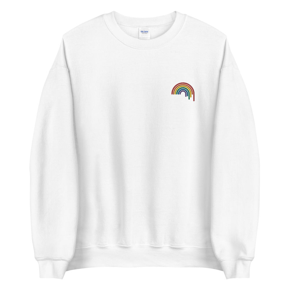 Sudadera unisex bordada con goteo de arcoíris